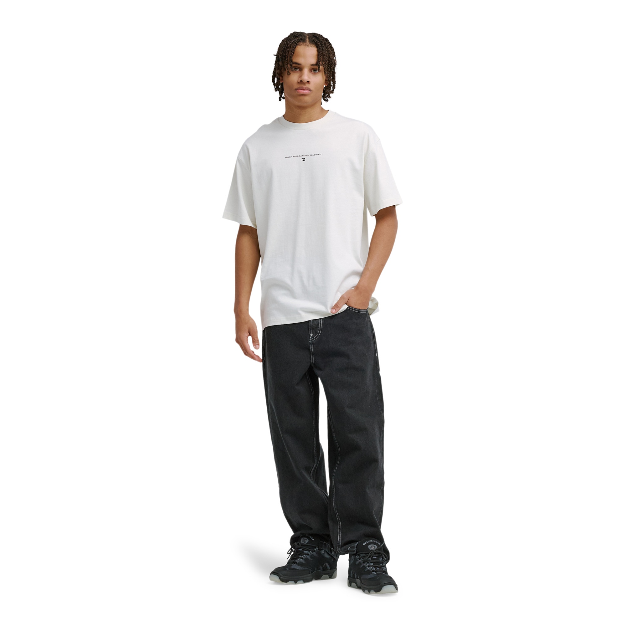 Camiseta de hombre No Skateboard Allowed DC Shoes - Blanco Blanco-3