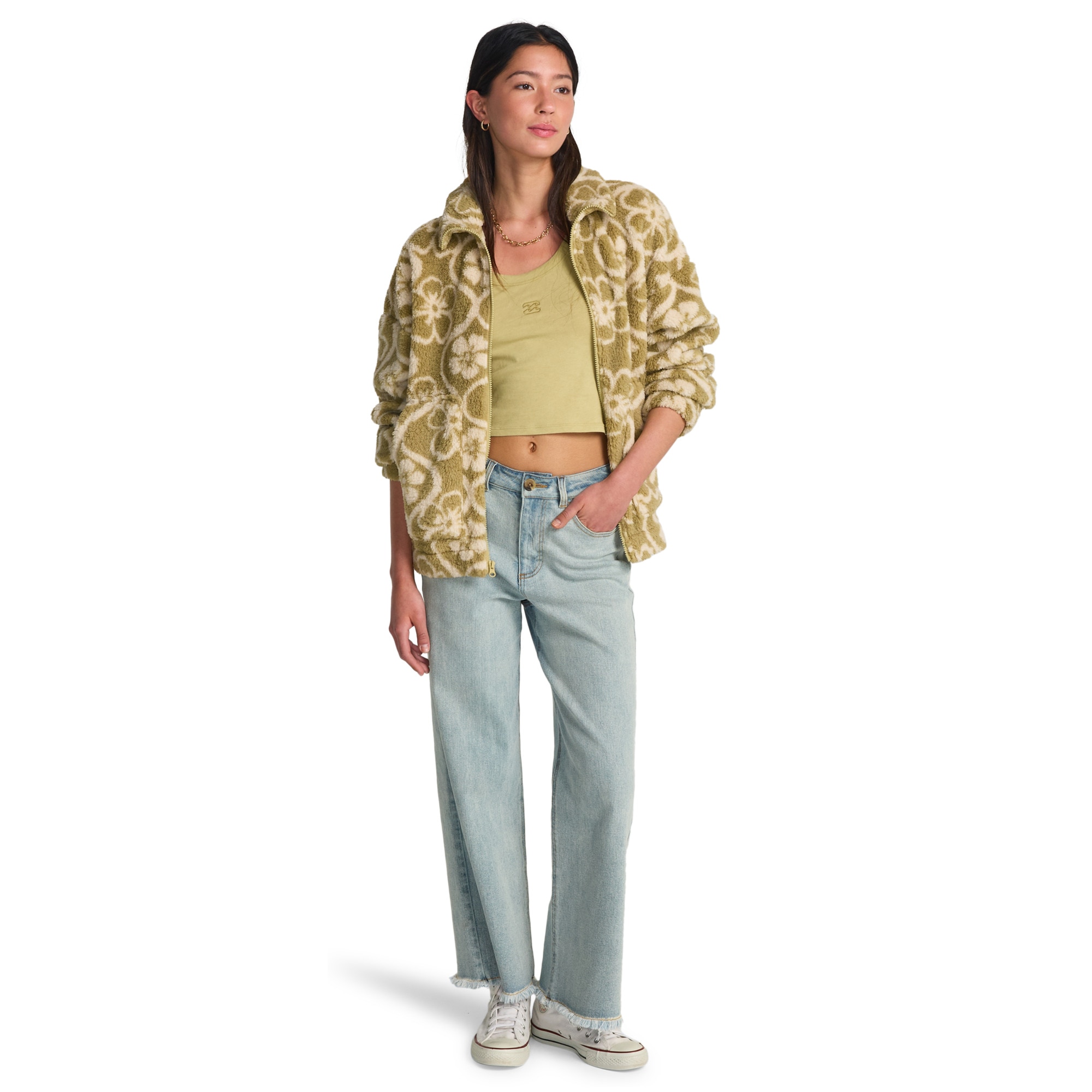 Forro polar de mujer First Light Billabong - Verde Verde-2