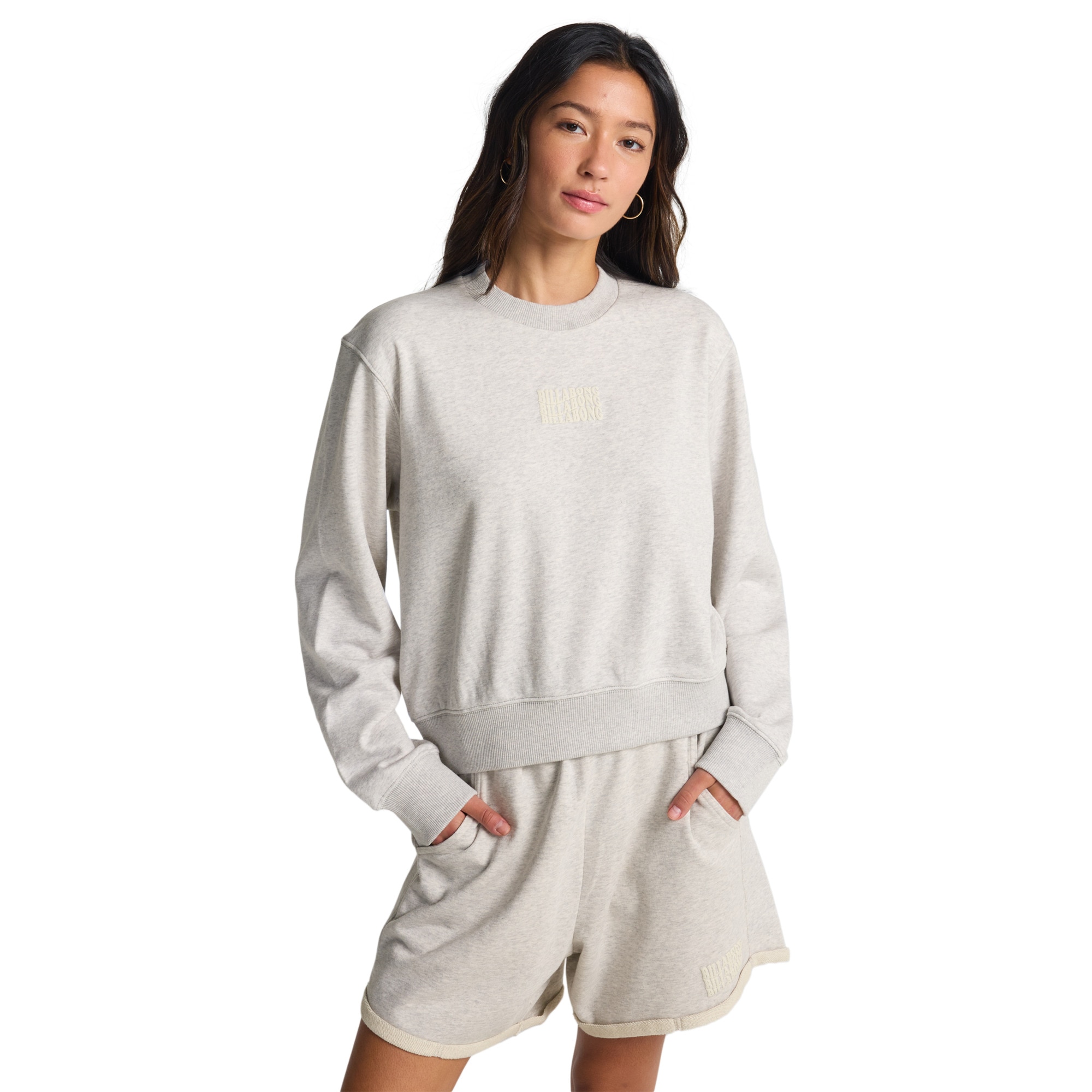 Sudadera de mujer Family Tree Billabong - Gris Gris-1