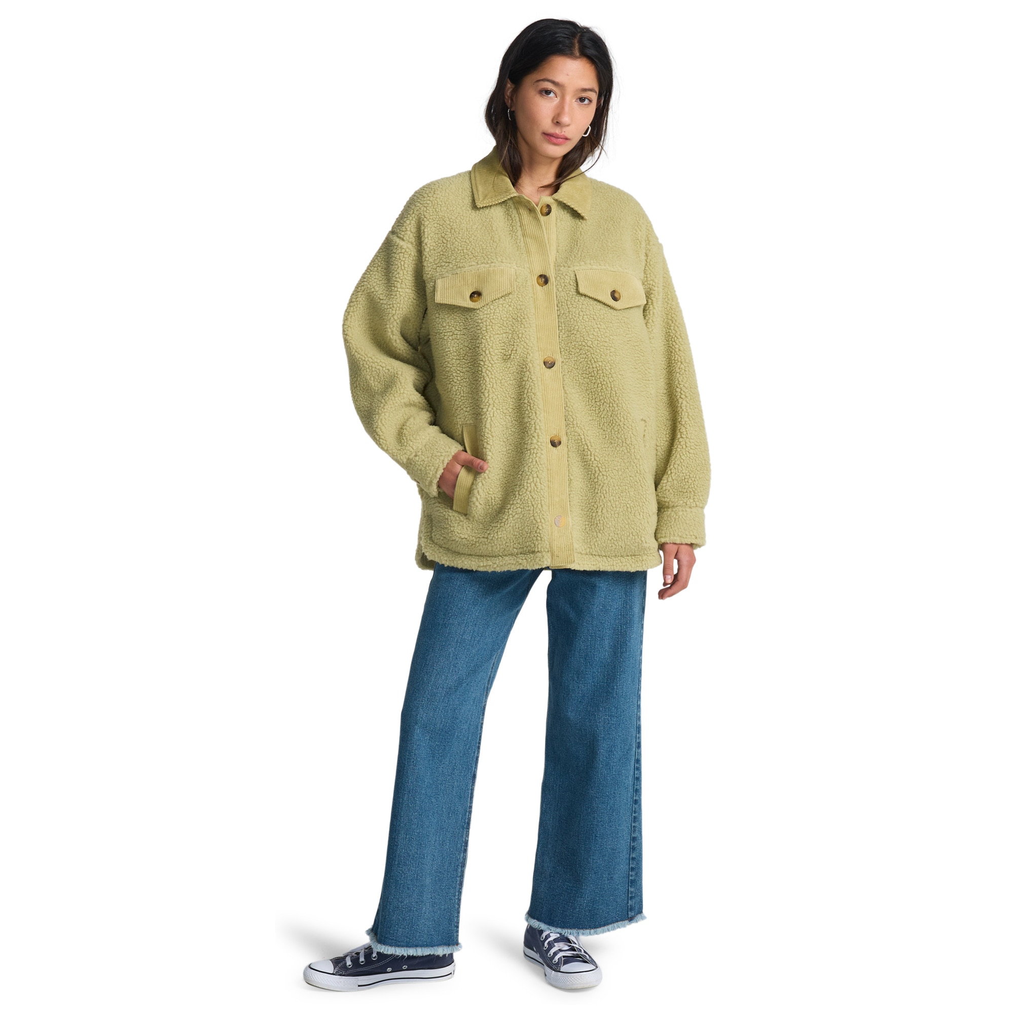 Imagen 3 de Chaqueta de mujer Coastal Waves Billabong - Verde Verde