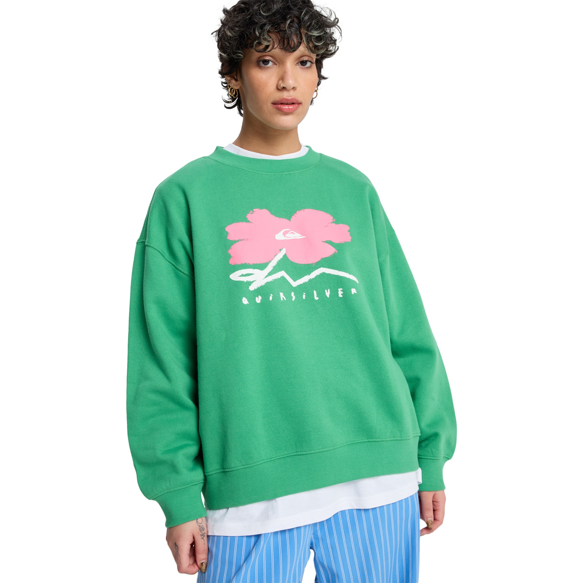 Sudadera de cuello redondo para mujer Estándar - Verde Verde-1