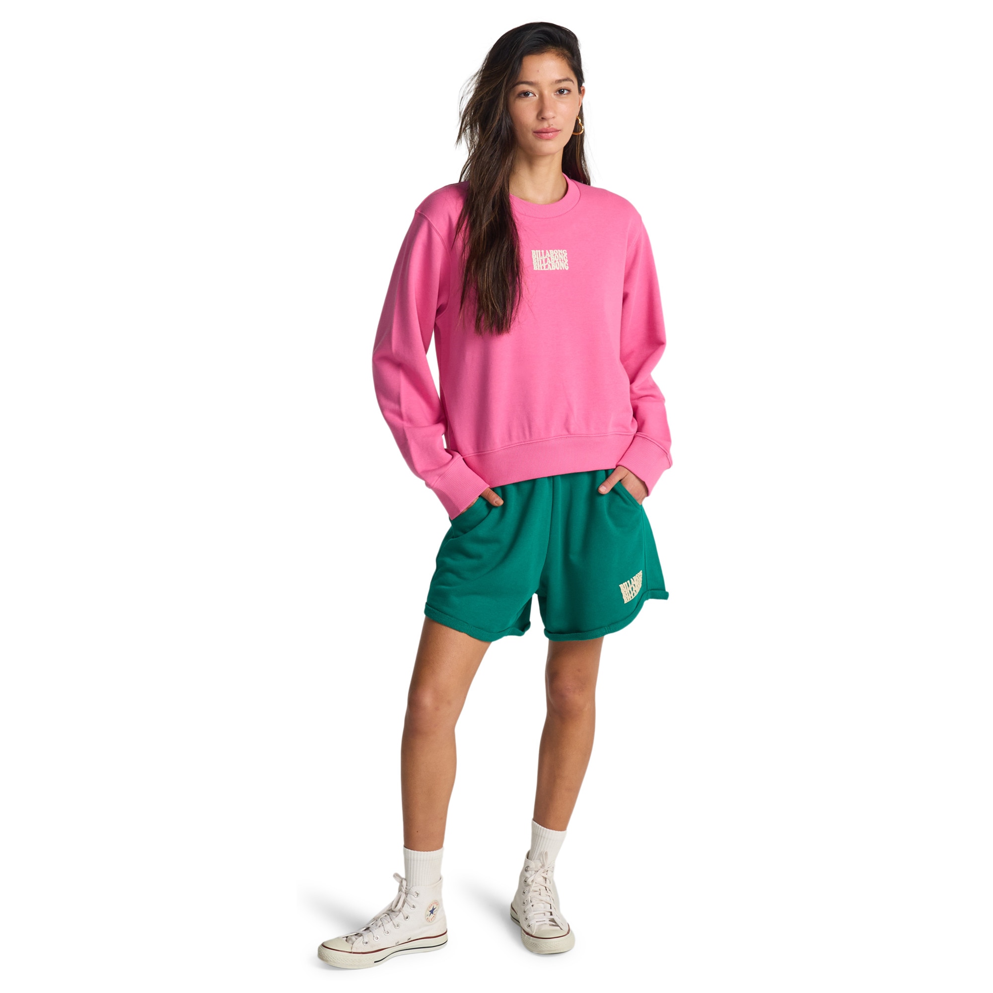 Sudadera de mujer Family Tree Billabong - Rosa Rosa-3