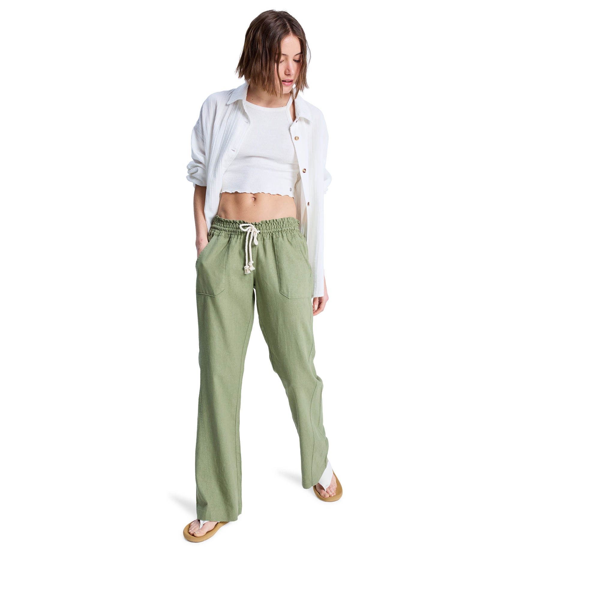 Pantalón de mujer Oceanside Roxy - Verde Verde-1