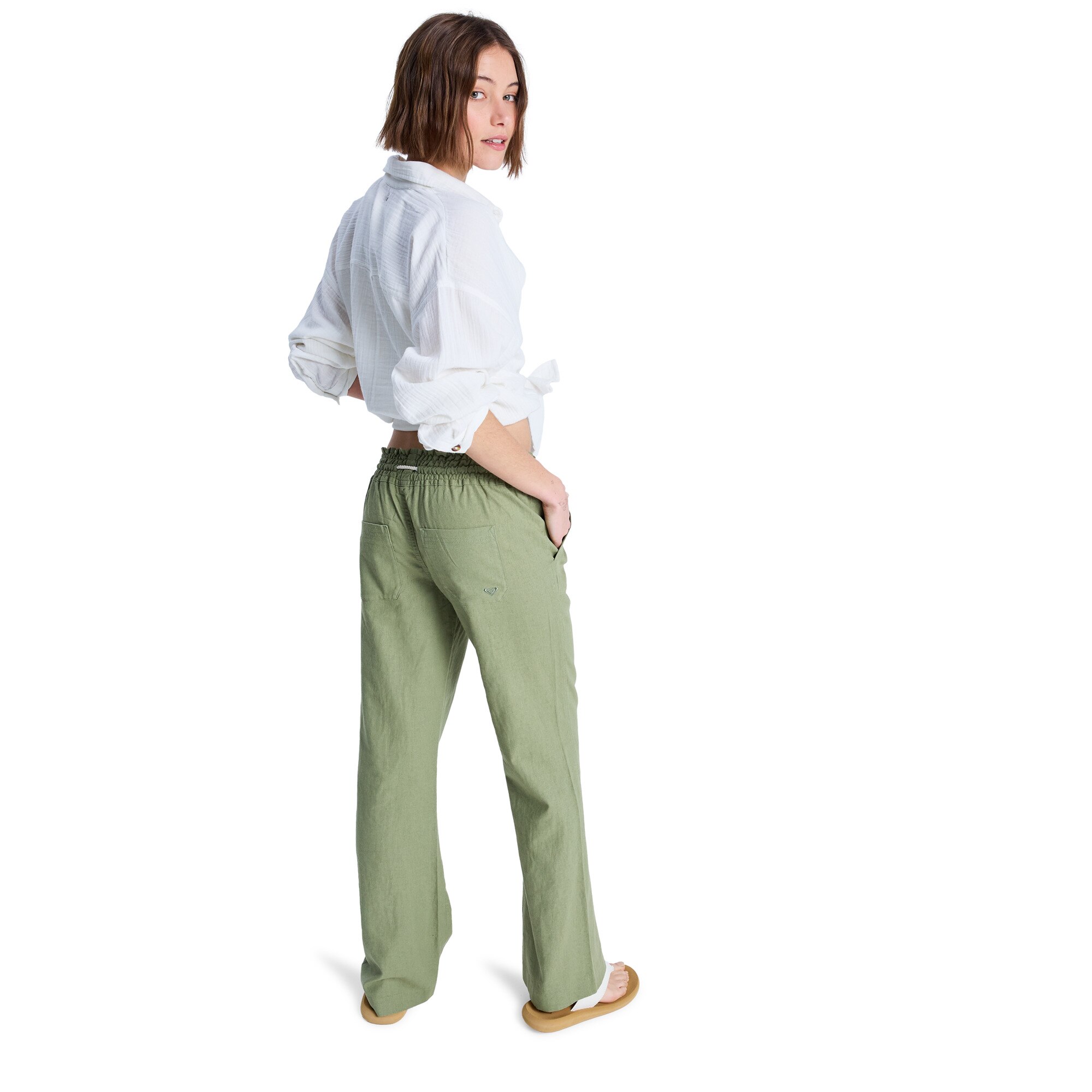 Pantalón de mujer Oceanside Roxy - Verde Verde-2