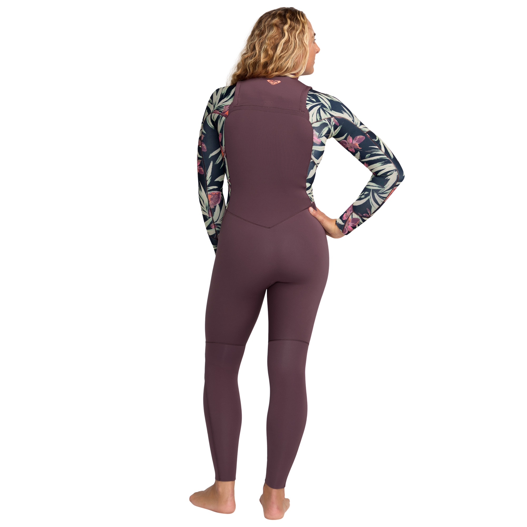 Traje de surf con cremallera en el pecho de mujer 3/2 Swell Natural Roxy Morado Morado-2