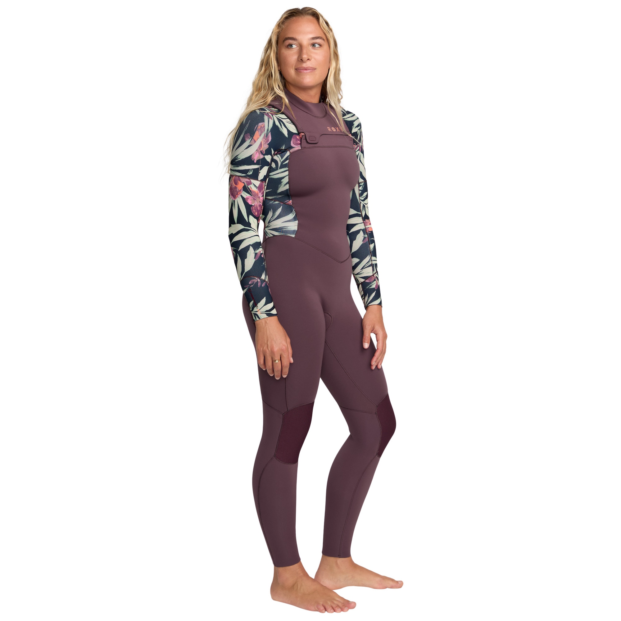 Traje de surf con cremallera en el pecho de mujer 3/2 Swell Natural Roxy Morado Morado-3