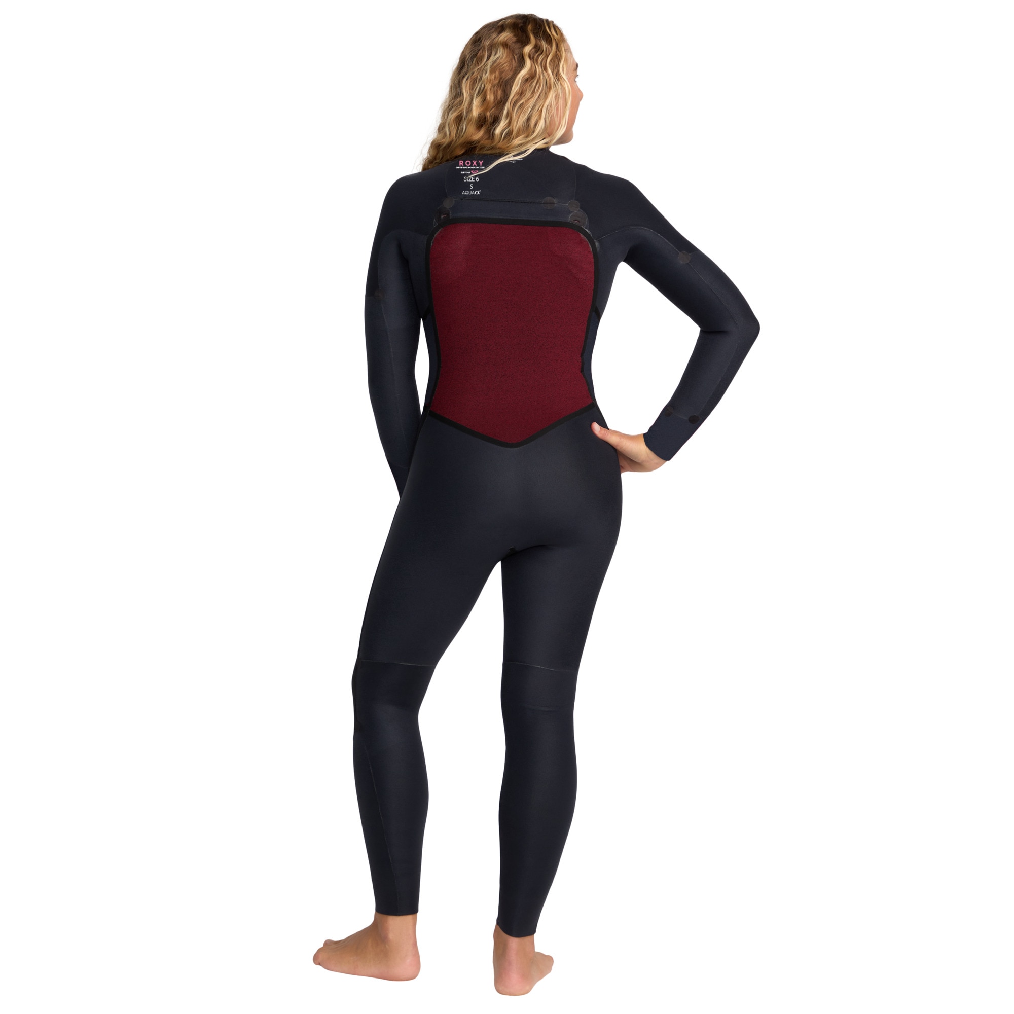 Traje de surf con cremallera en el pecho de mujer 3/2 Swell Natural Roxy Morado Morado-5