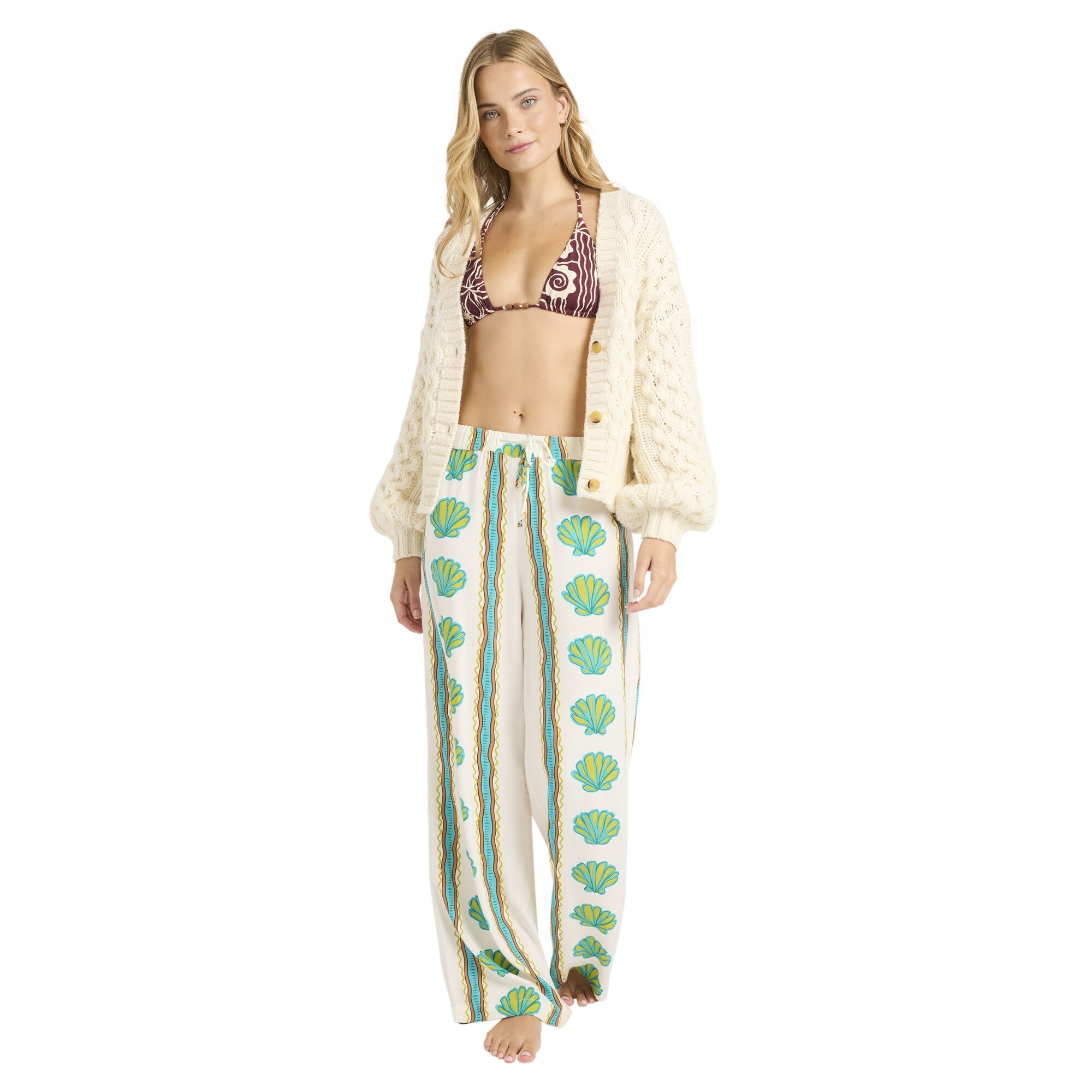 Pantalón de mujer Coastal Crush Billabong - Blanco Blanco-3