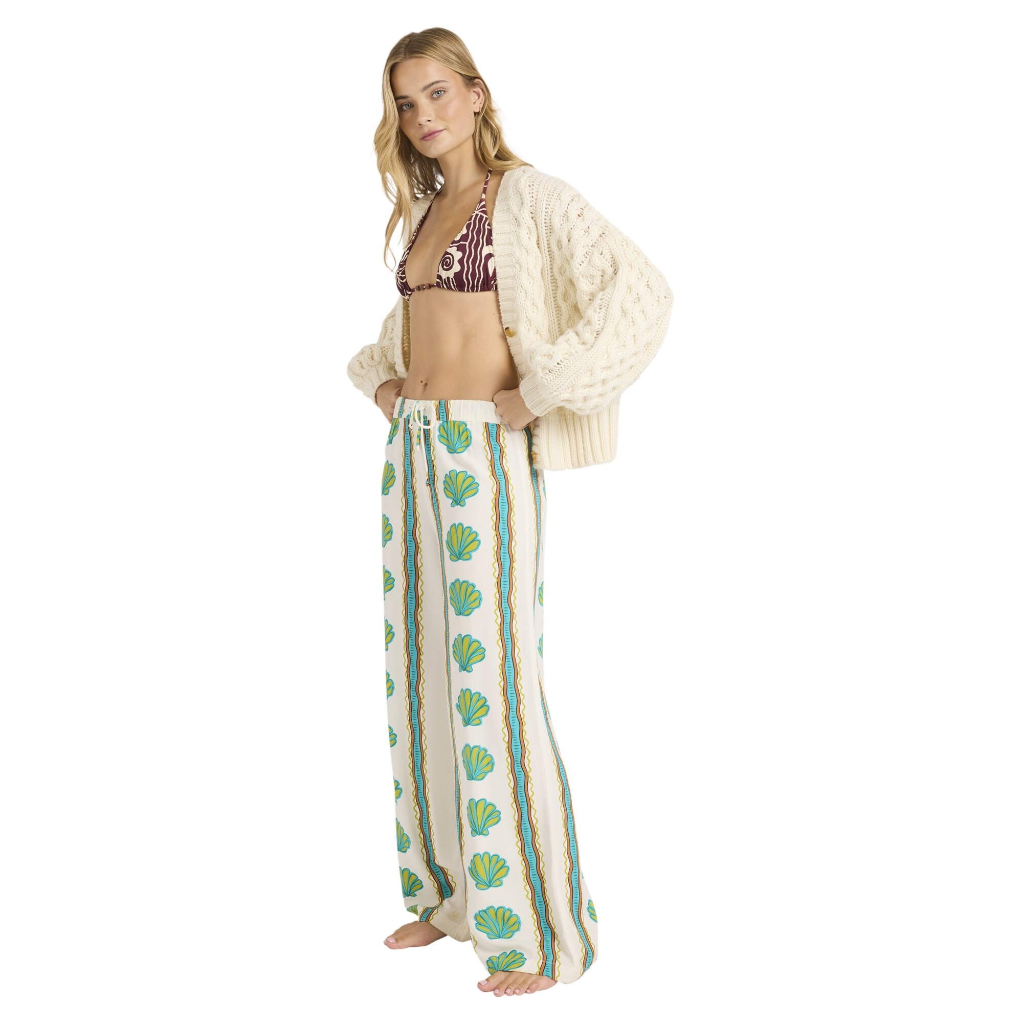 Pantalón de mujer Coastal Crush Billabong - Blanco Blanco-6