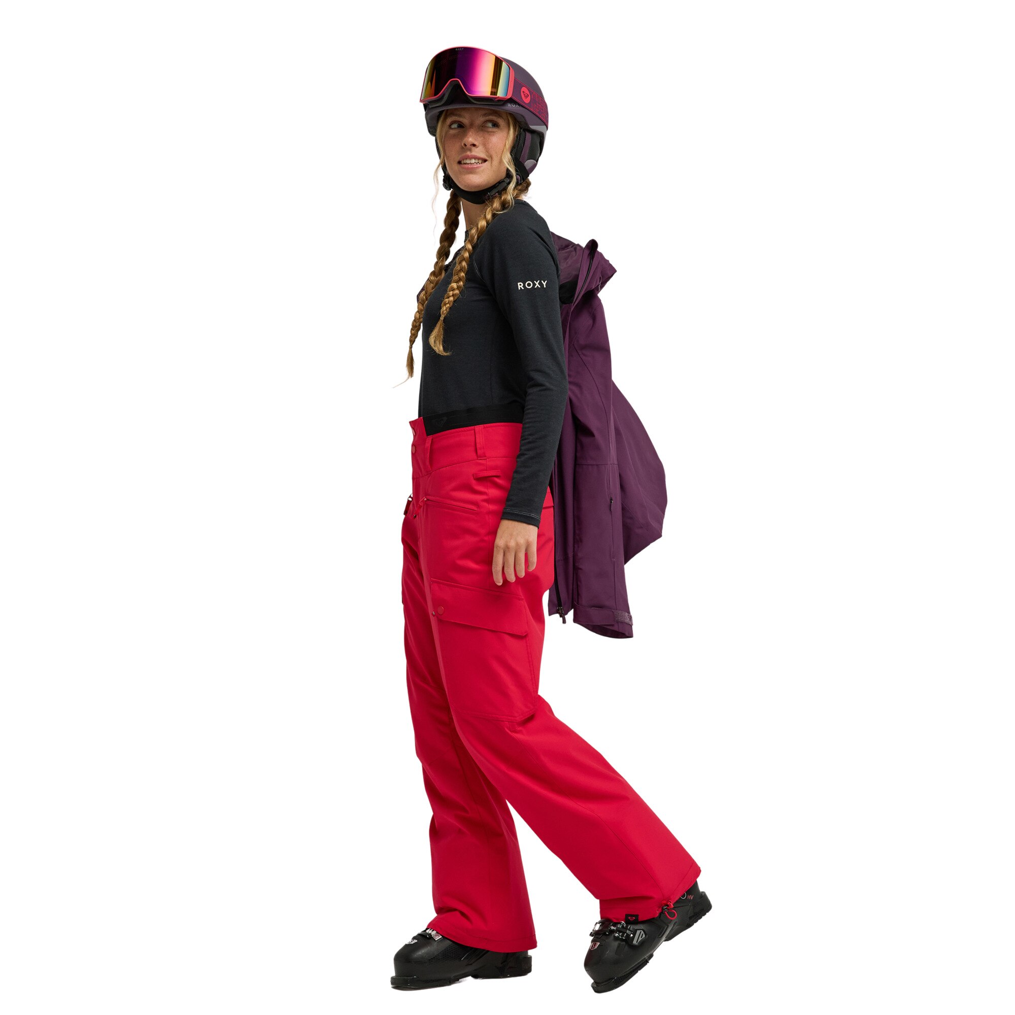 Pantalón de mujer 20K Passive Tracks Roxy - Rojo Rojo-4