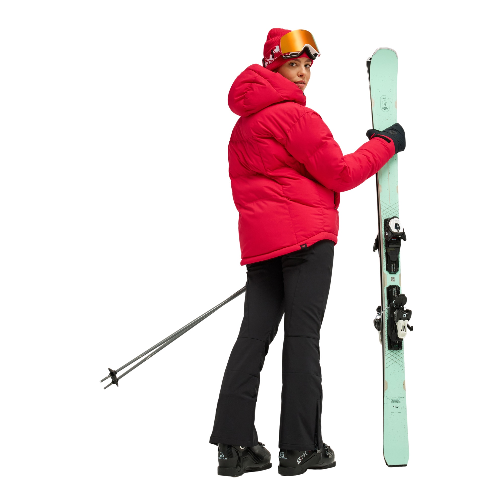 Chaqueta de mujer 15K Alofted Puffy Roxy - Rojo Rojo-5