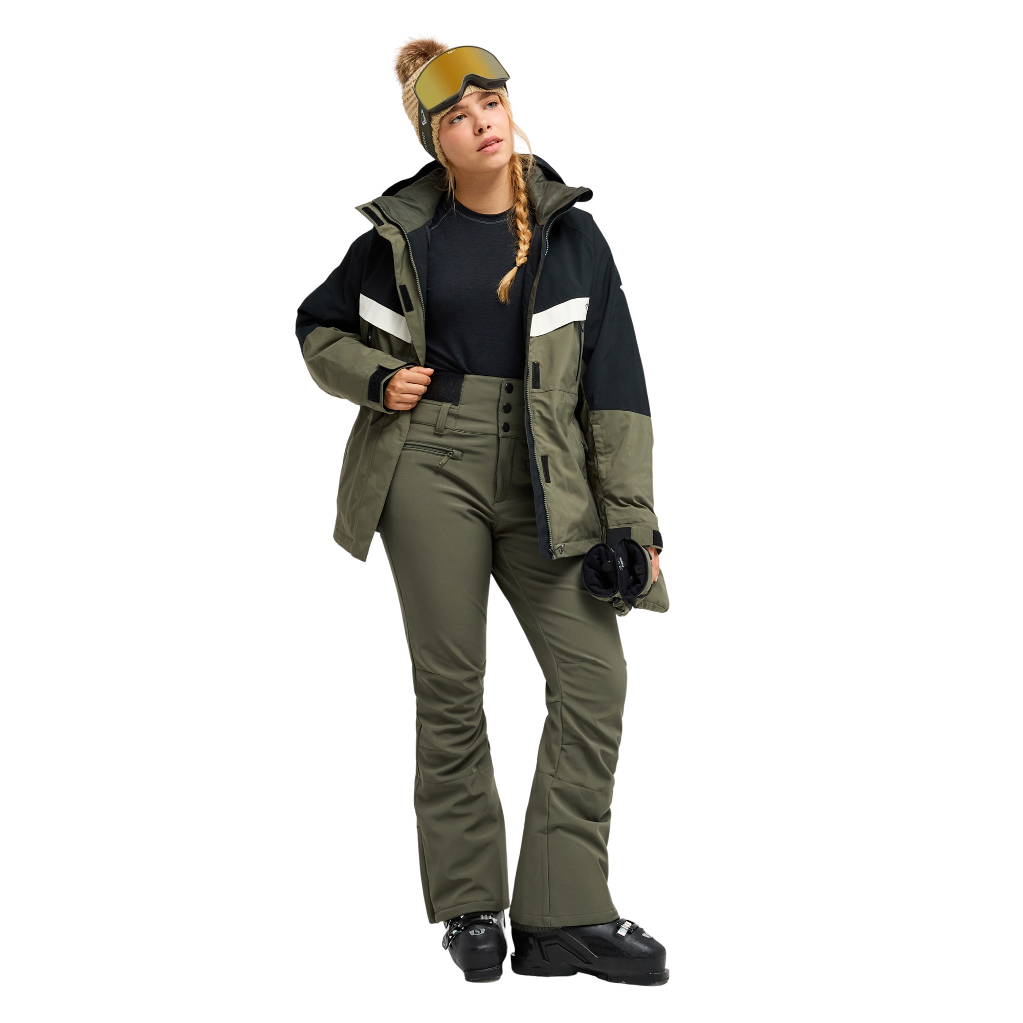 Pantalón de mujer Rising High Roxy - Verde Verde-4