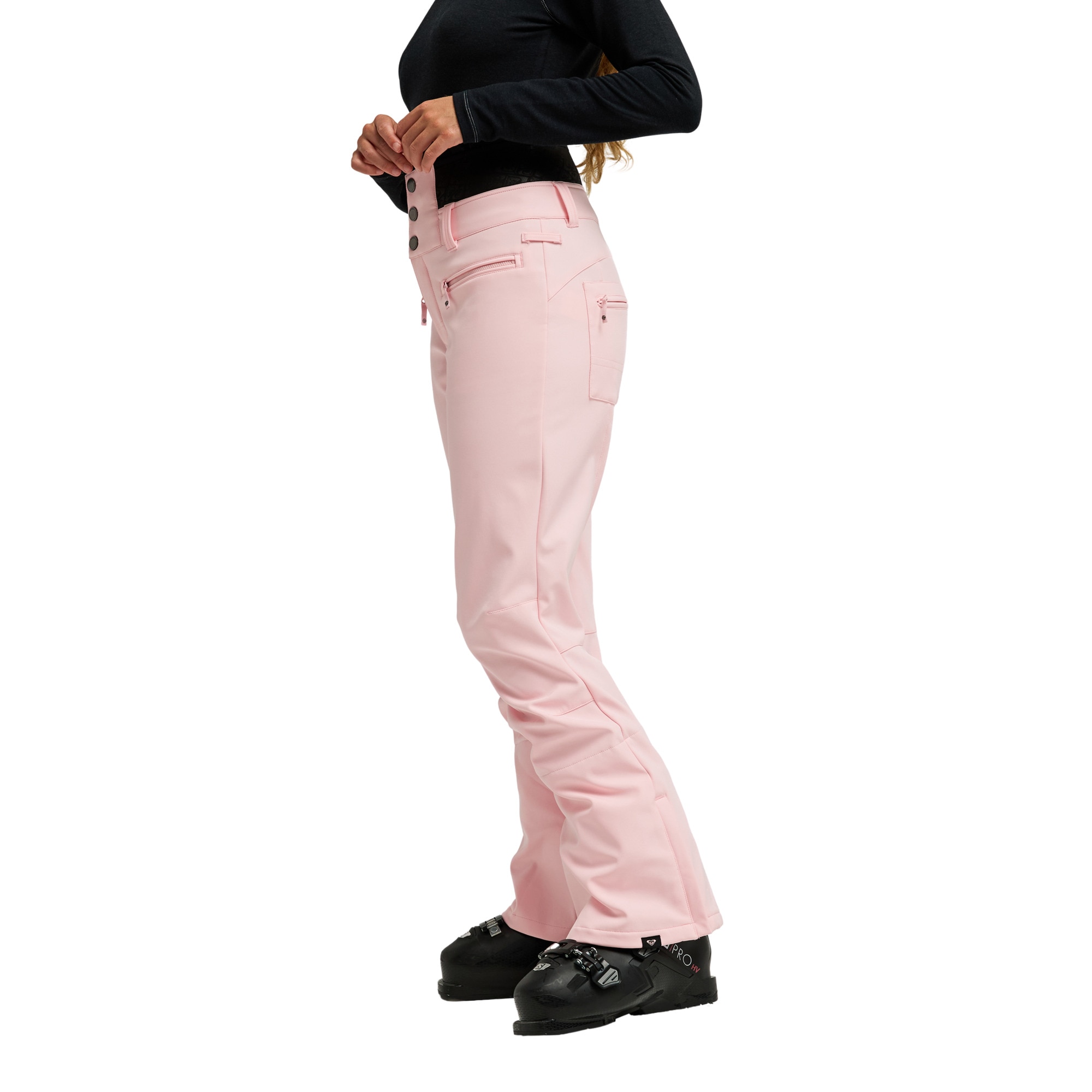 Pantalón de mujer Rising High Roxy - Rosa Rosa-3