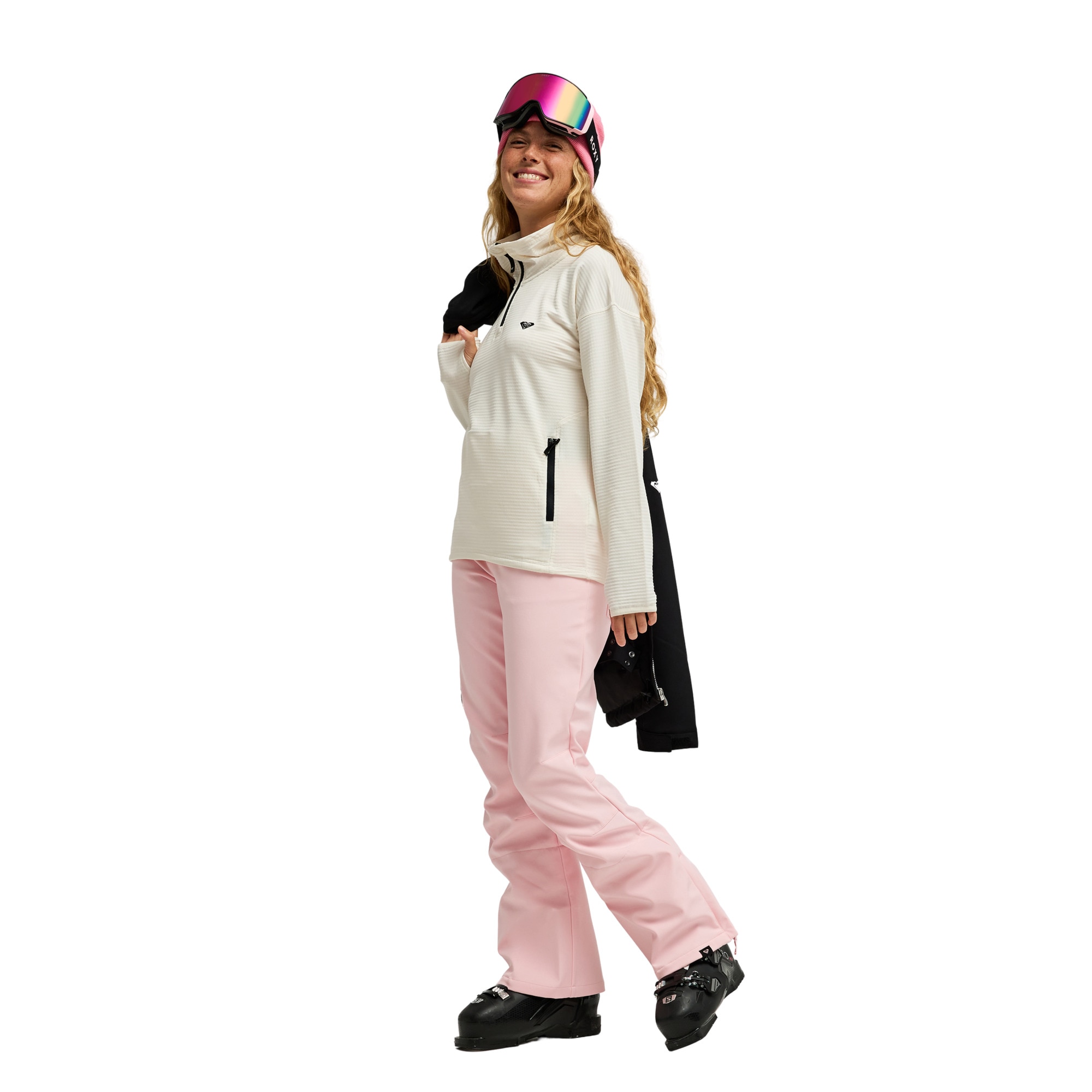 Pantalón de mujer Rising High Roxy - Rosa Rosa-4
