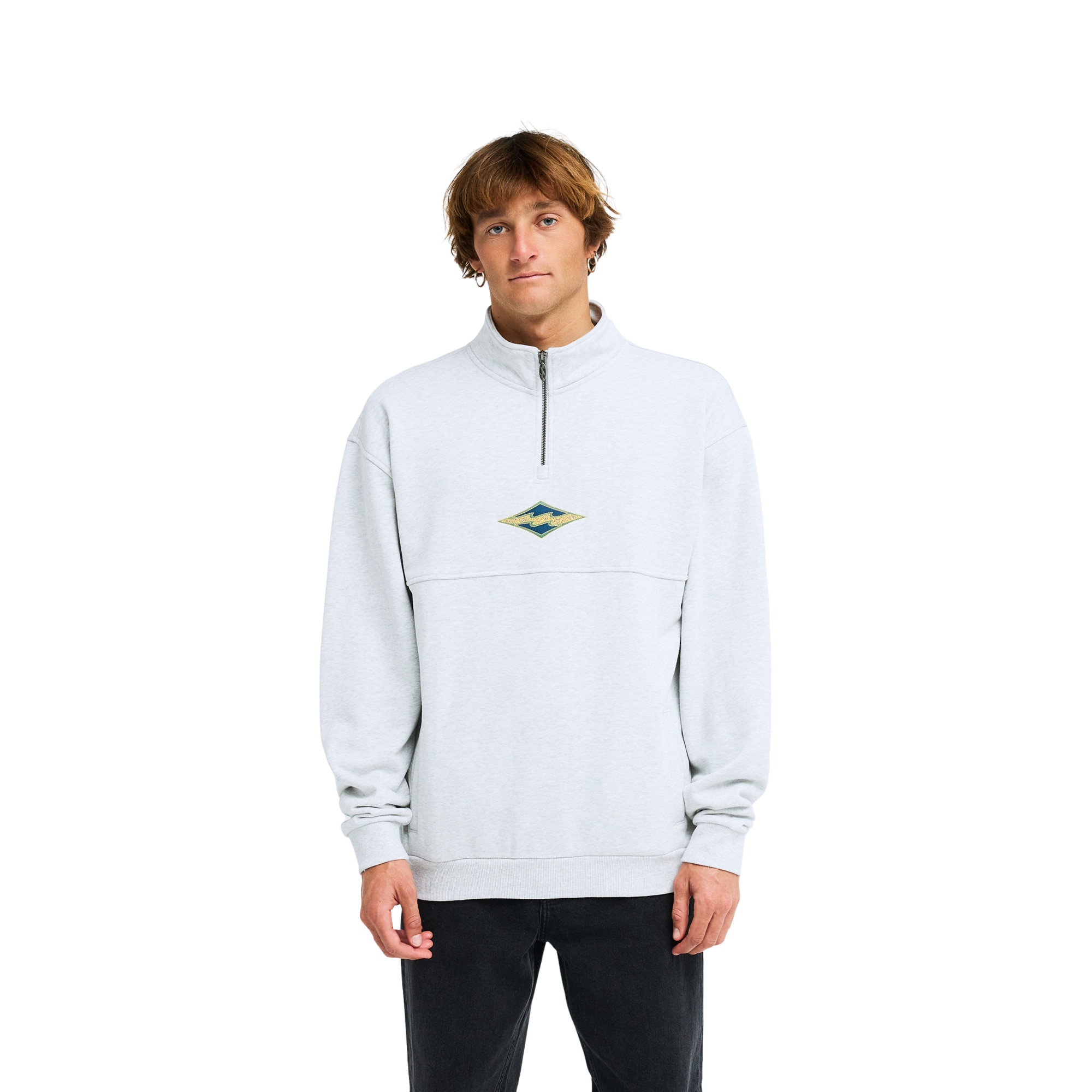Sudadera de hombre Burleigh Mock Neck Billabong - Gris Gris-1