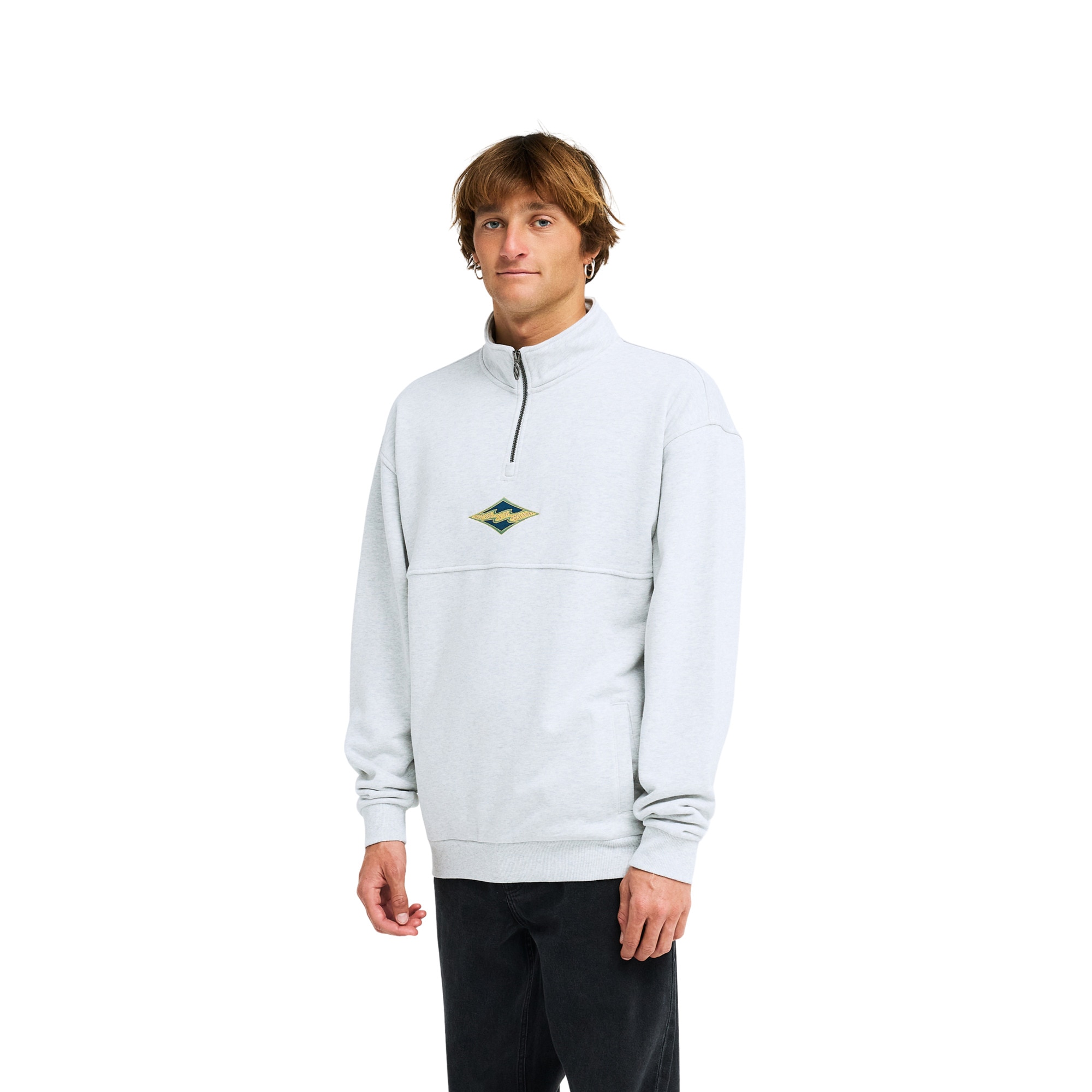 Sudadera de hombre Burleigh Mock Neck Billabong - Gris Gris-4