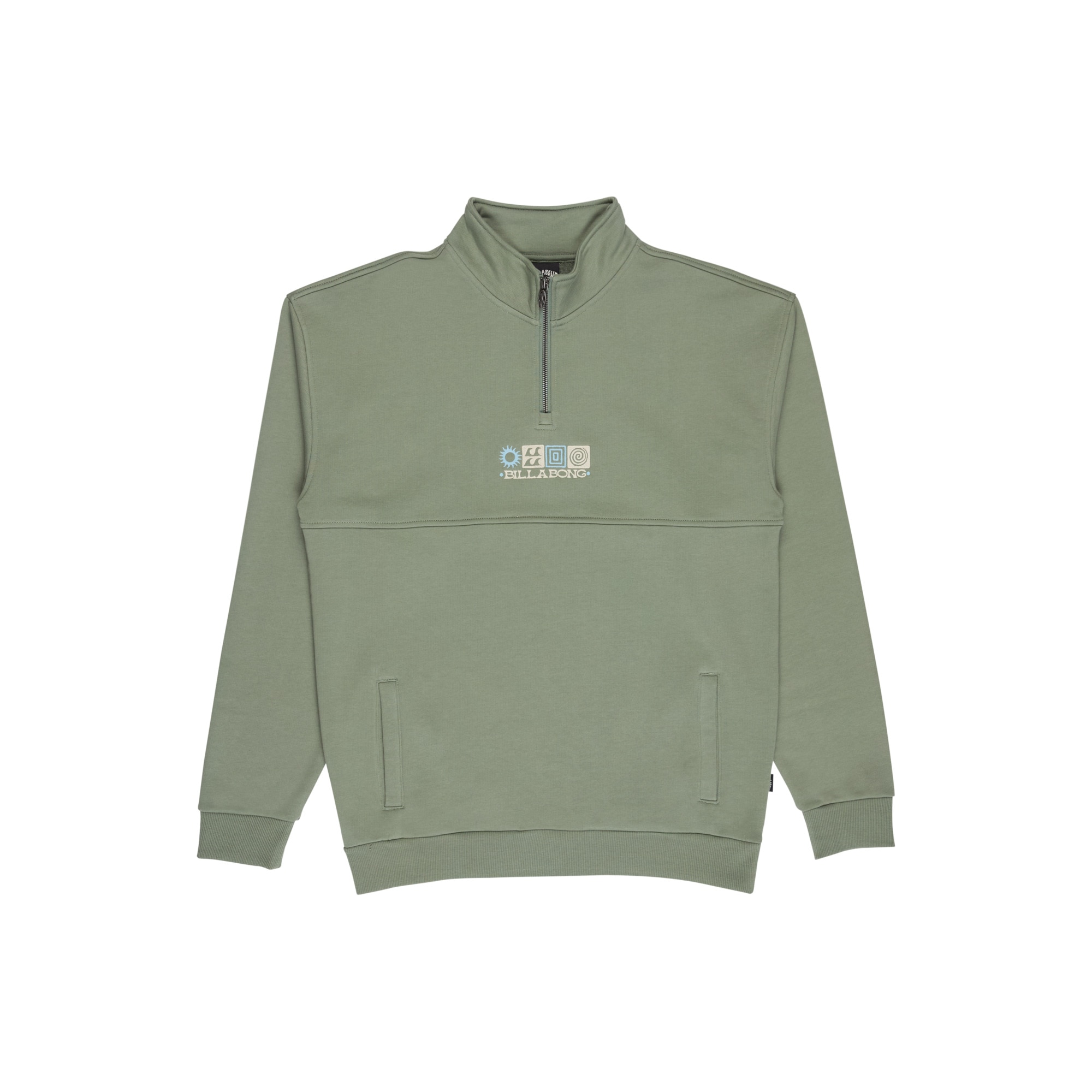 Sudadera de hombre Burleigh Mock Neck Billabong - Verde Verde-5