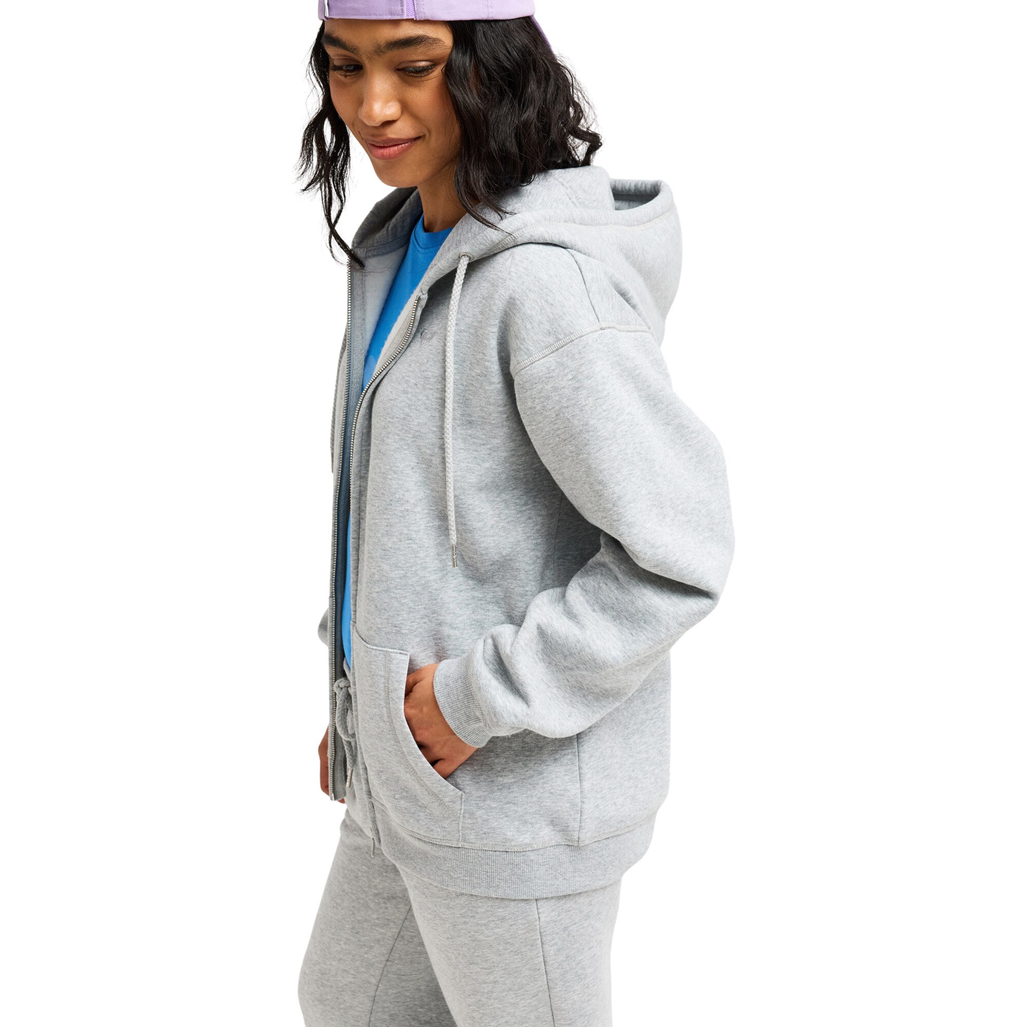 Imagen 3 de Sudadera de mujer Surf Stoked Zipped Brushed Roxy - Gris claro Gris claro