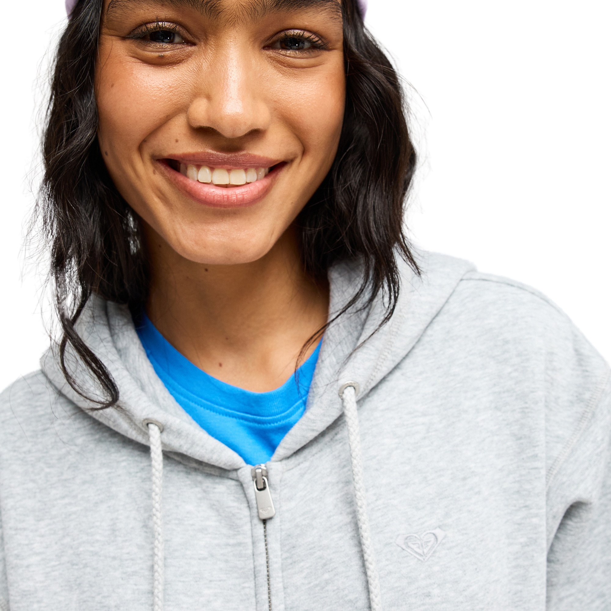 Imagen 4 de Sudadera de mujer Surf Stoked Zipped Brushed Roxy - Gris claro Gris claro