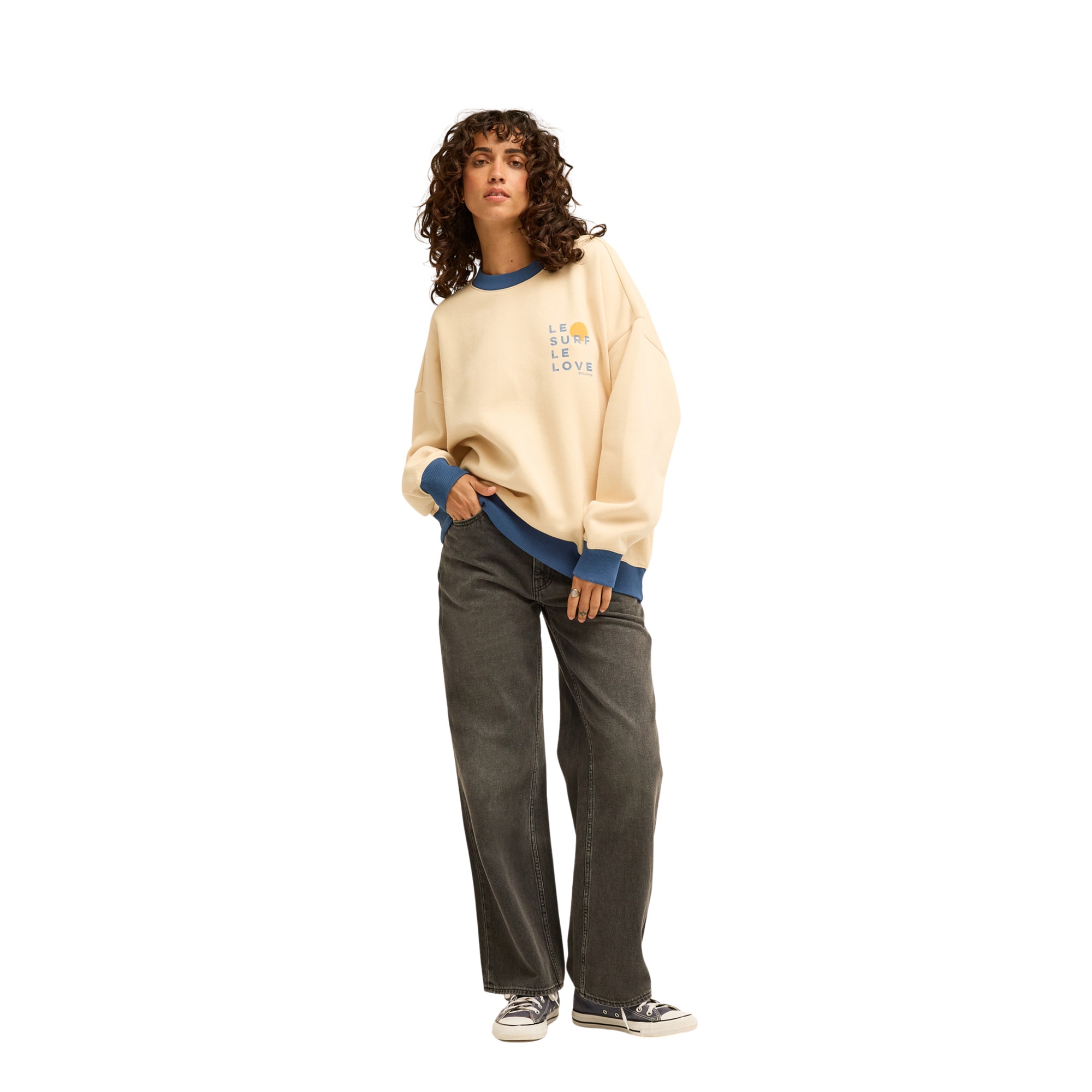 Imagen 3 de Sudadera de mujer Le Love Surf Billabong - Blanco Blanco