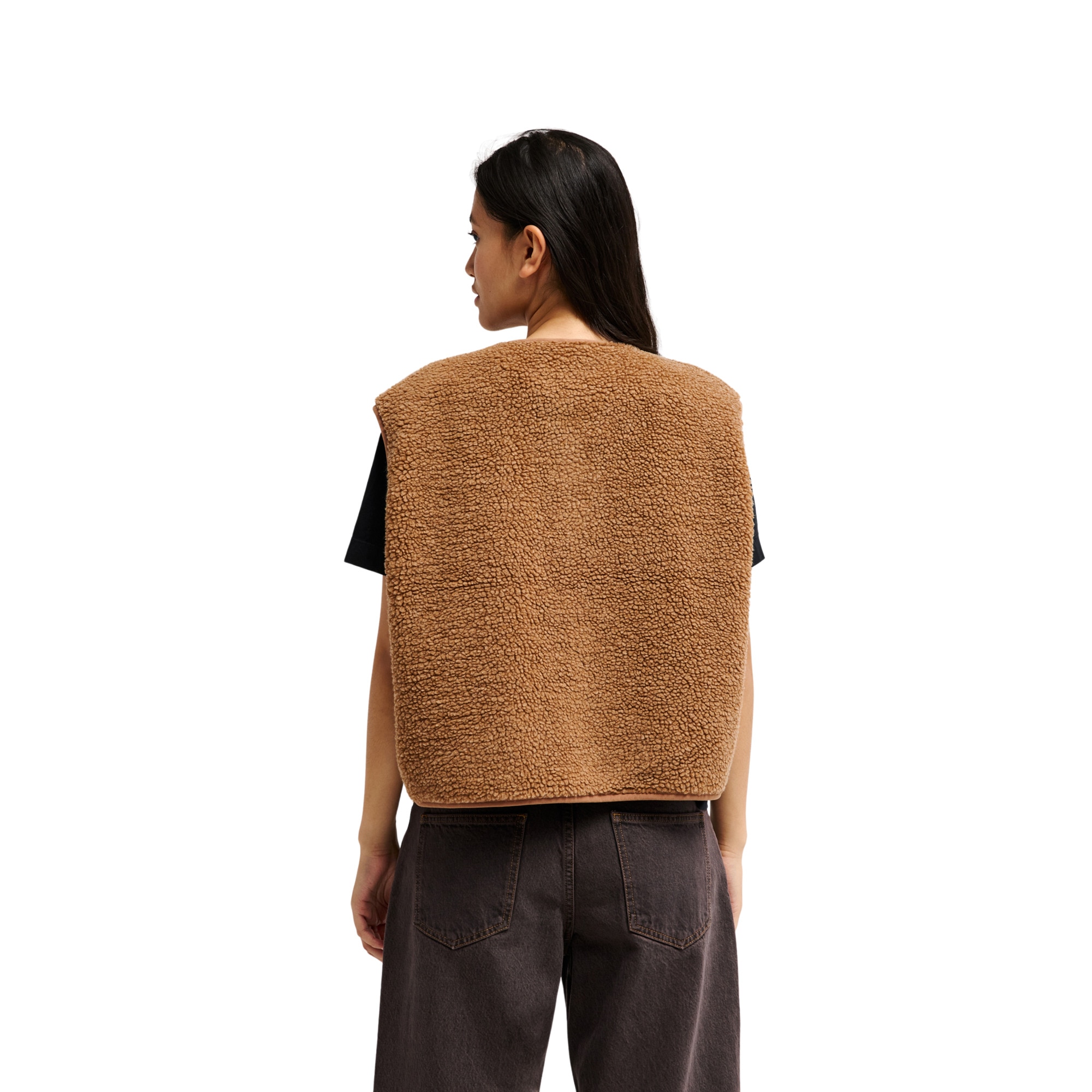 Chaleco de sherpa de mujer Cropped Quiksilver - Marrón Marrón-2