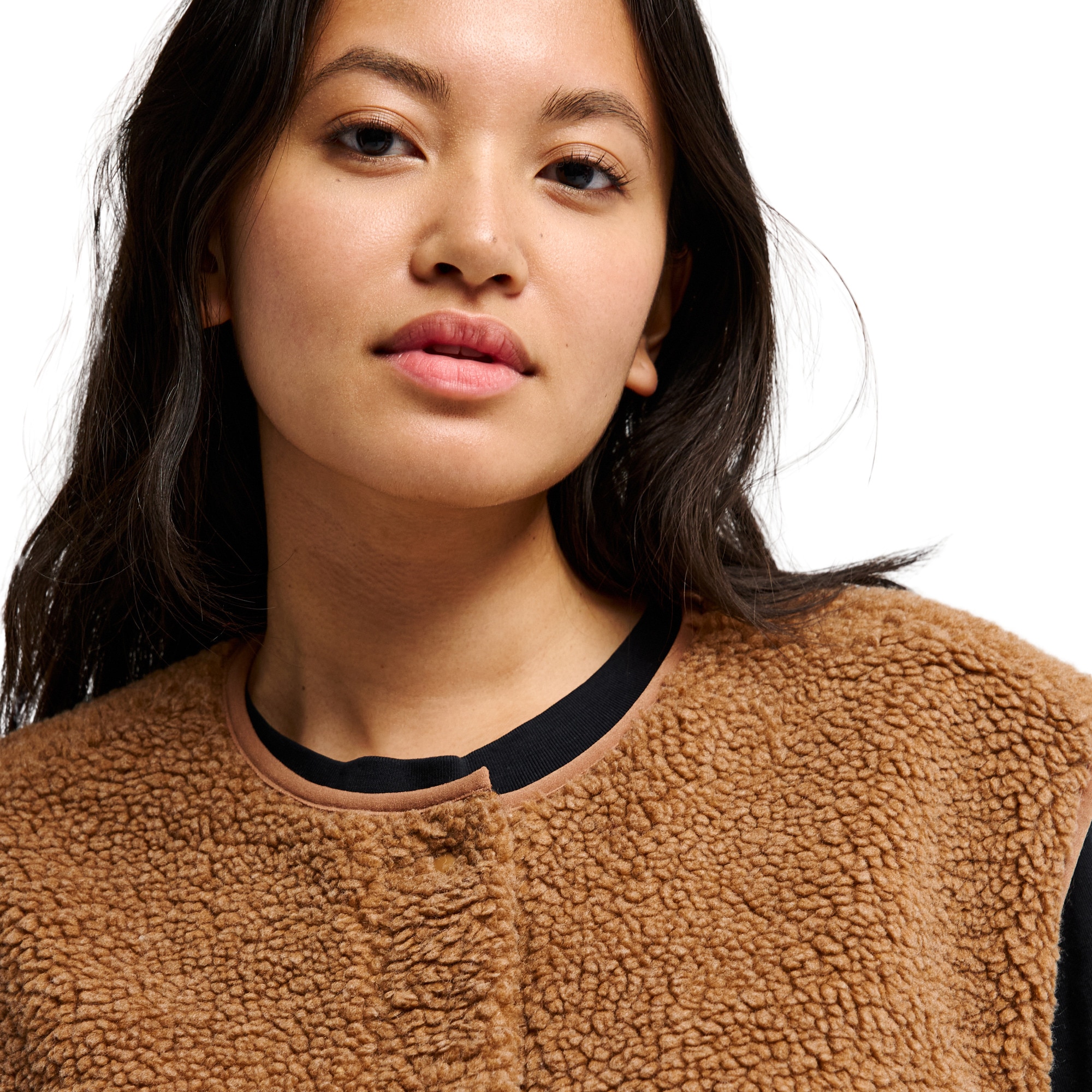 Chaleco de sherpa de mujer Cropped Quiksilver - Marrón Marrón-4