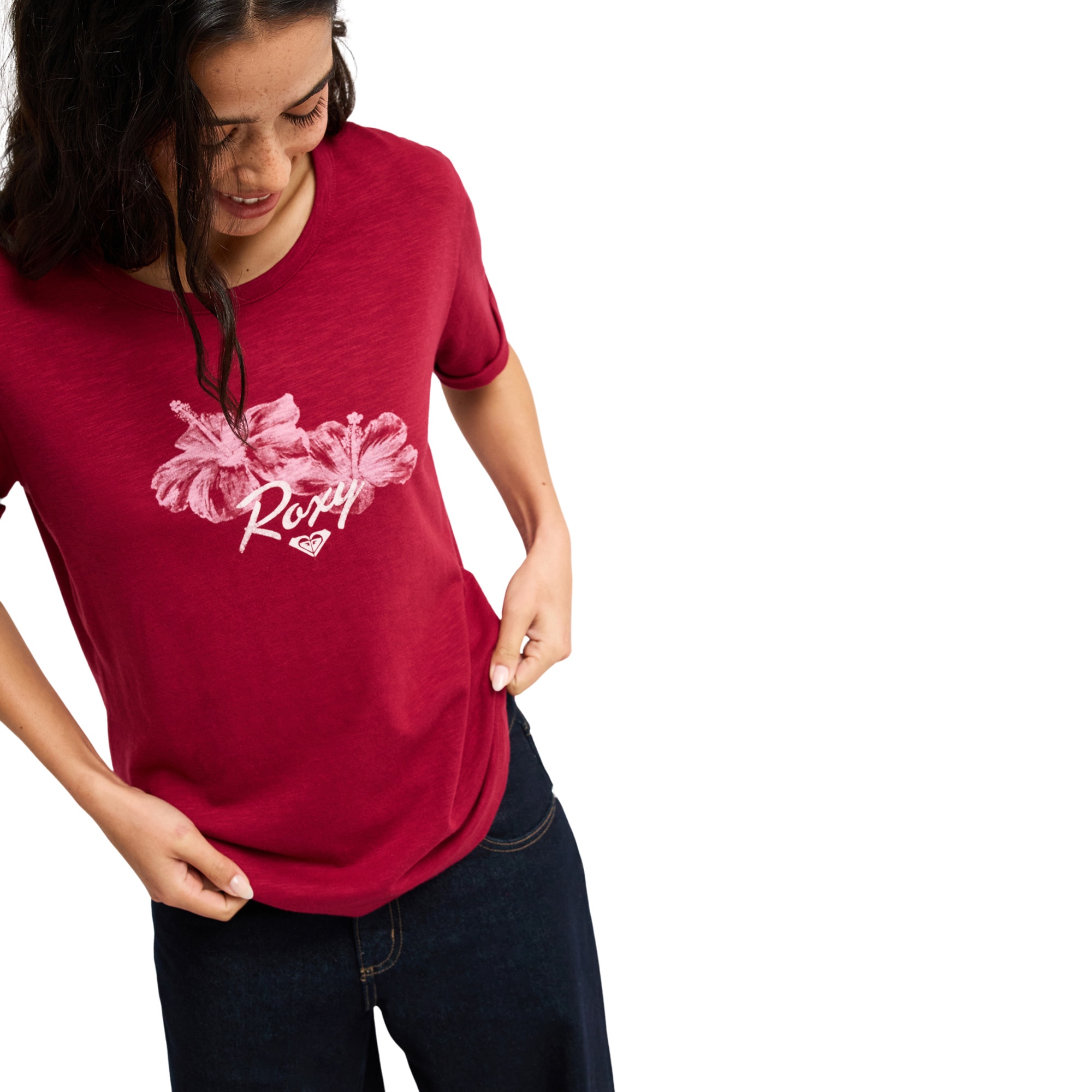 Imagen 0 de Camiseta de mujer Oceanwave Regular Slub Roxy Rojo