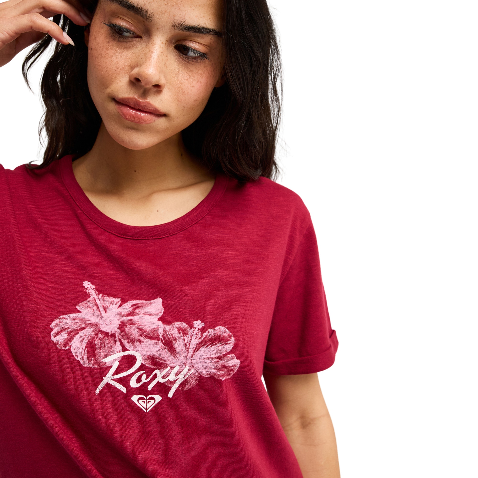 Camiseta de mujer Oceanwave Regular Slub Roxy - Rojo Rojo-4