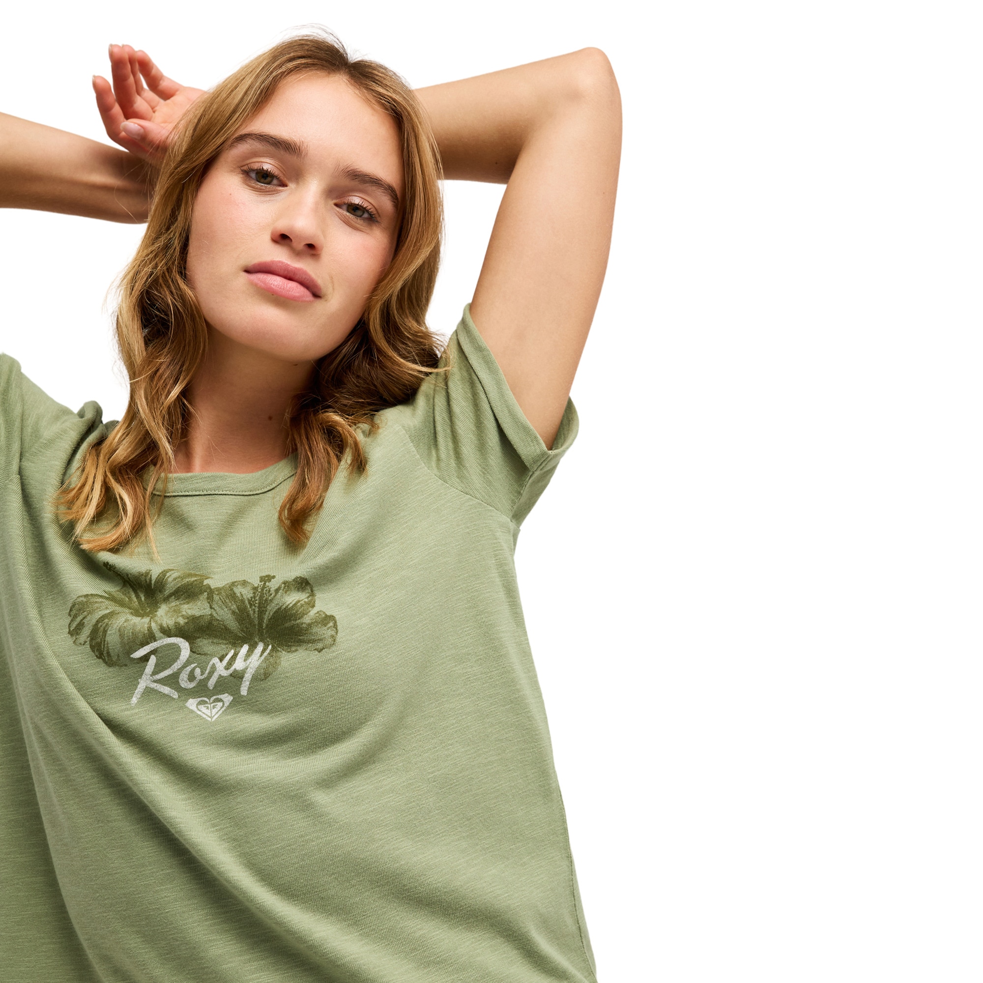 Camiseta de mujer Oceanwave Regular Slub Roxy - Verde Verde-4