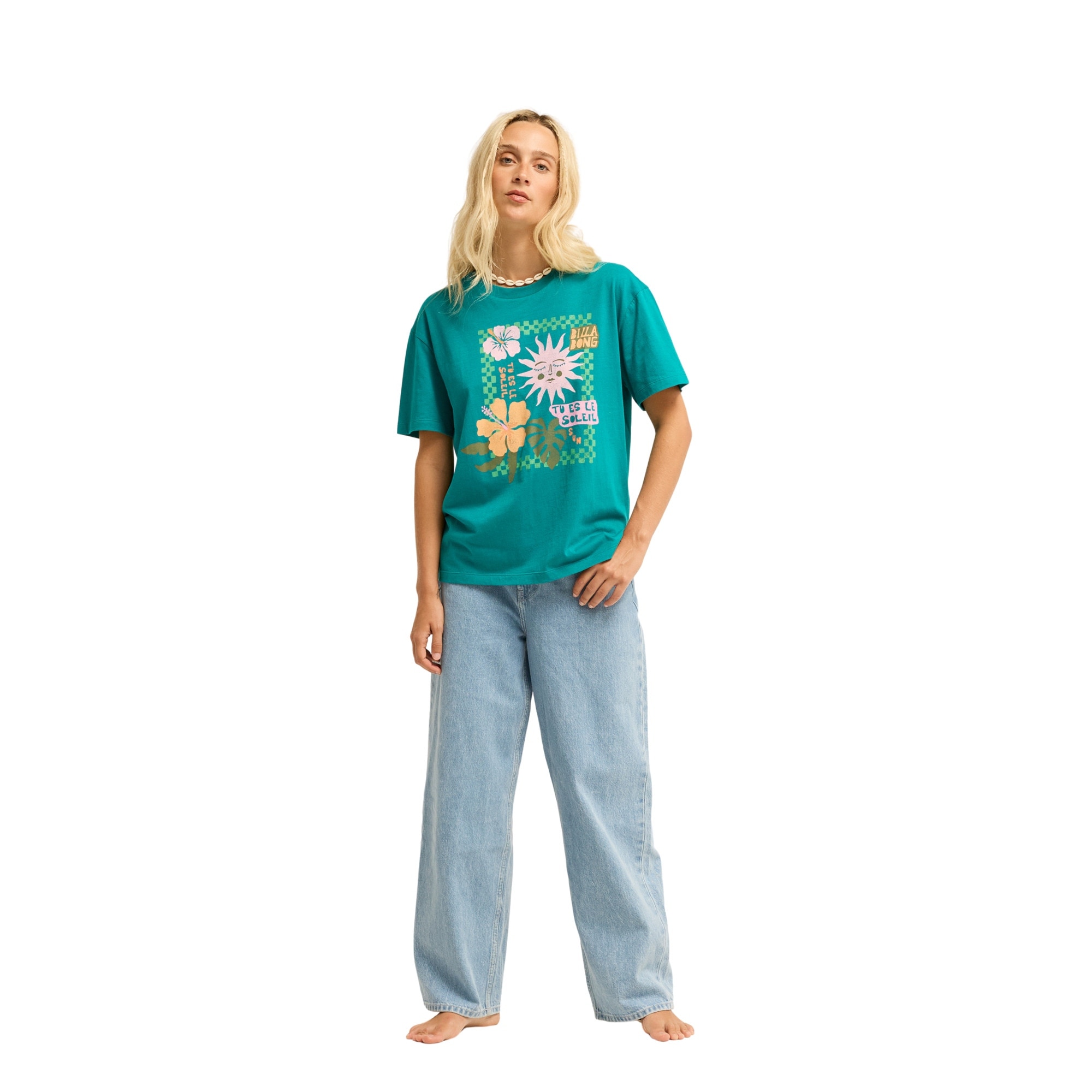 Imagen 3 de Camiseta de mujer Aloha Vacation Billabong - Verde Verde