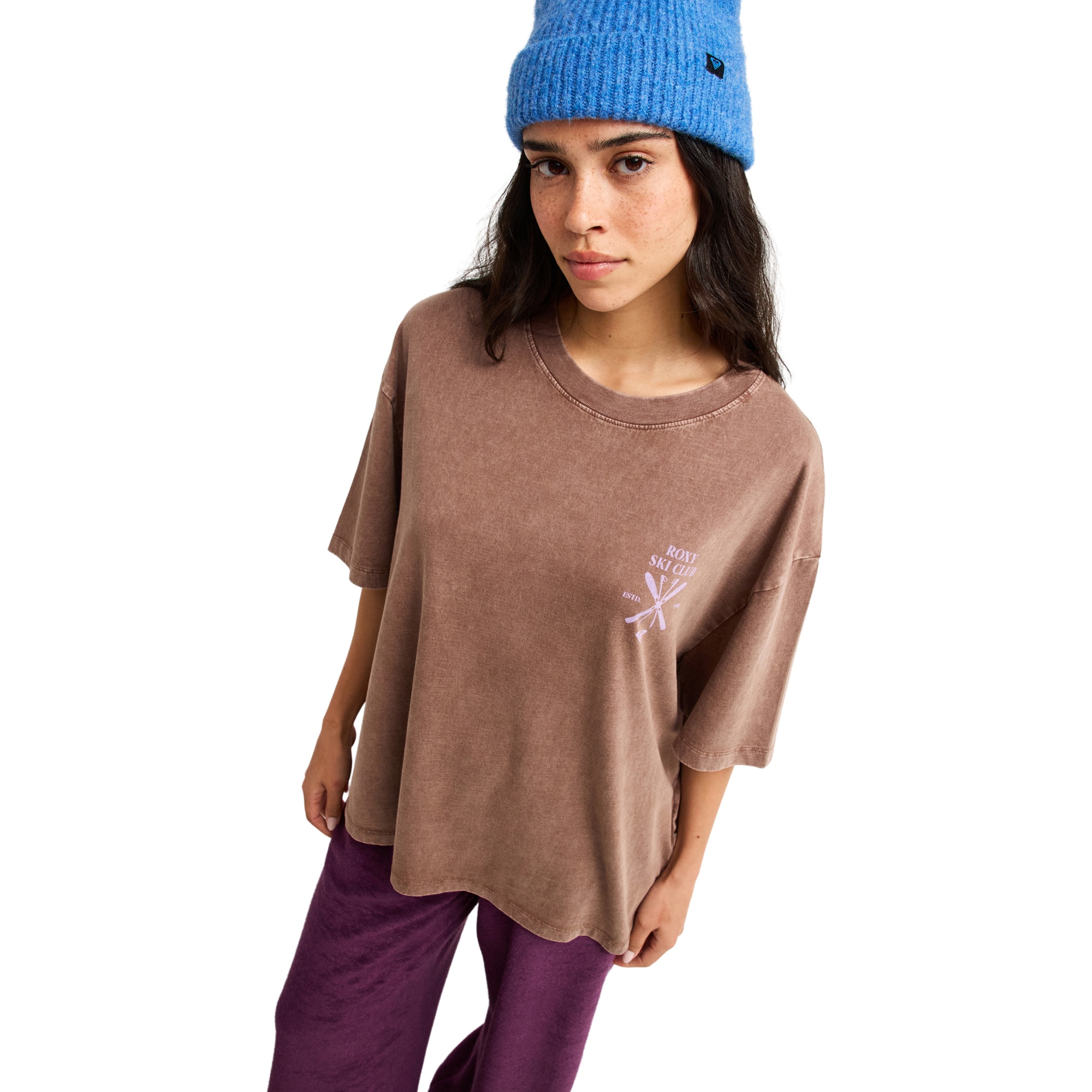 Camiseta de mujer Washed Roxy - Marrón Marrón-1