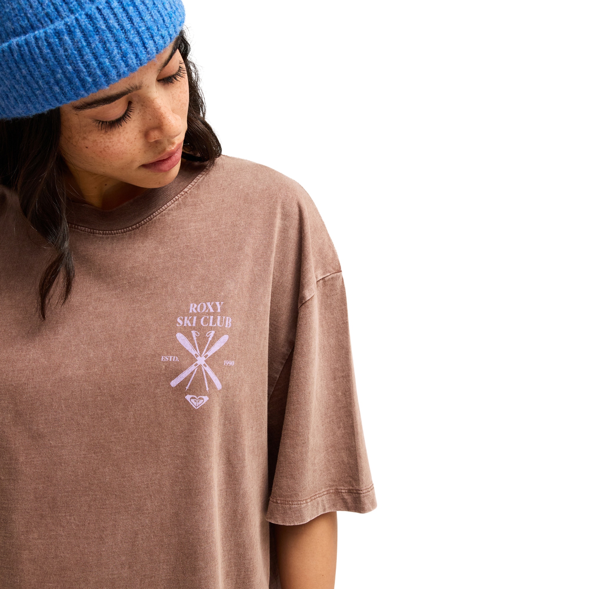 Camiseta de mujer Washed Roxy - Marrón Marrón-4