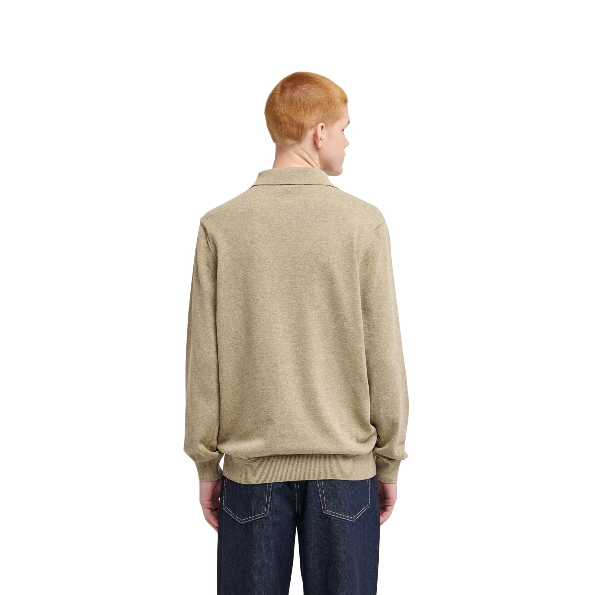 Polo de manga larga de hombre Icon Embroidery Element - Natural Natural-2