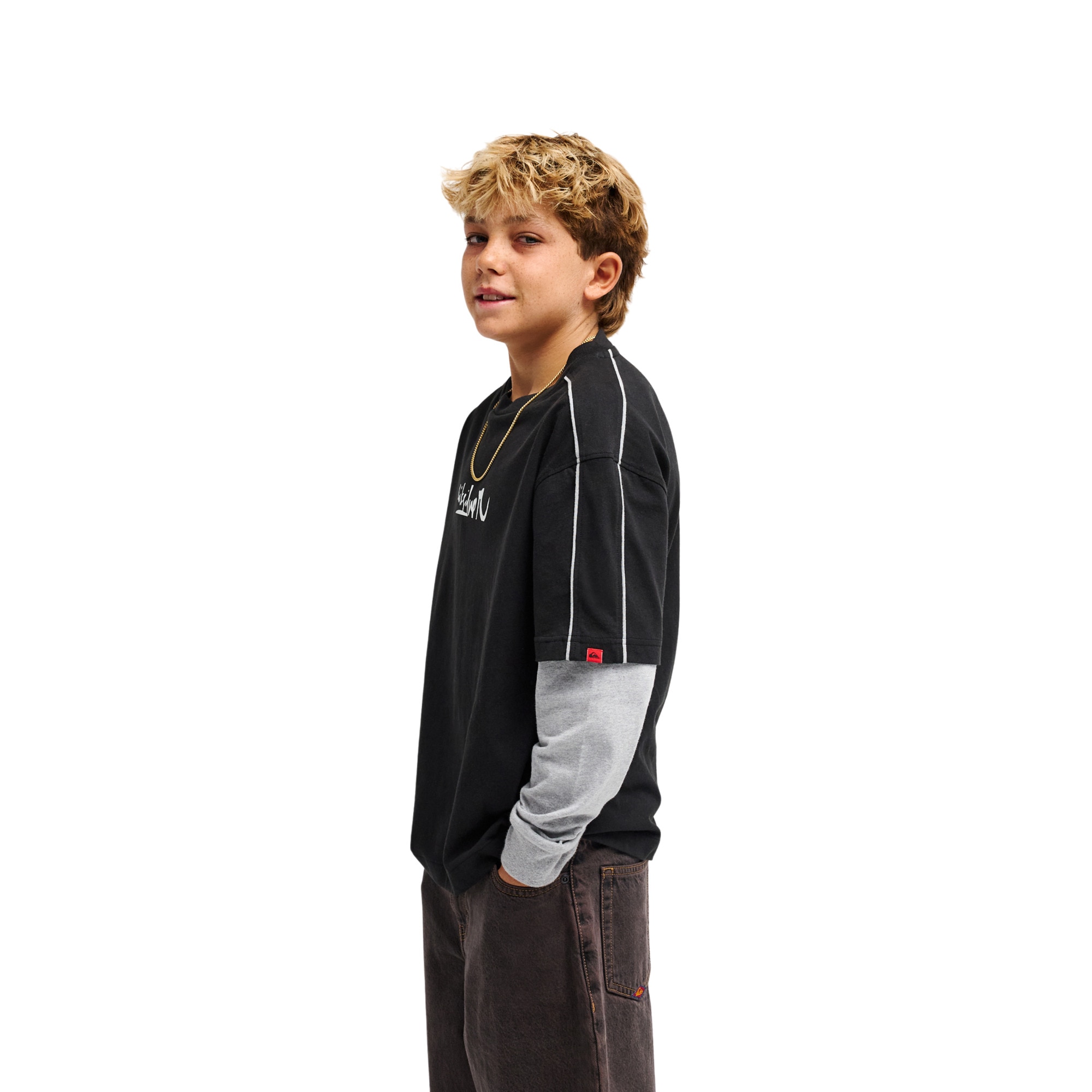 Camiseta de niños Young Guns Double Layer Quiksilver - Negro Negro-3