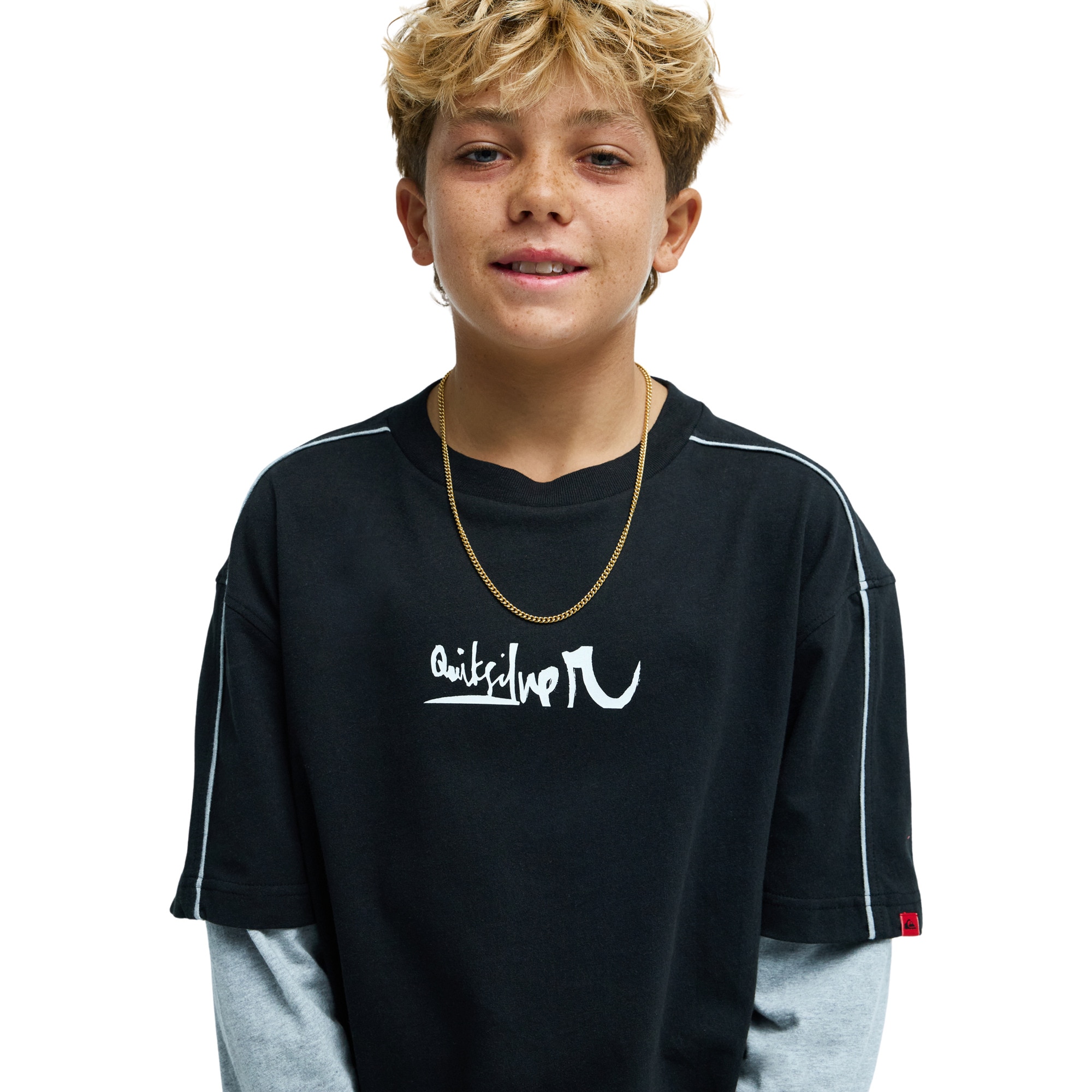 Camiseta de niños Young Guns Double Layer Quiksilver - Negro Negro-4