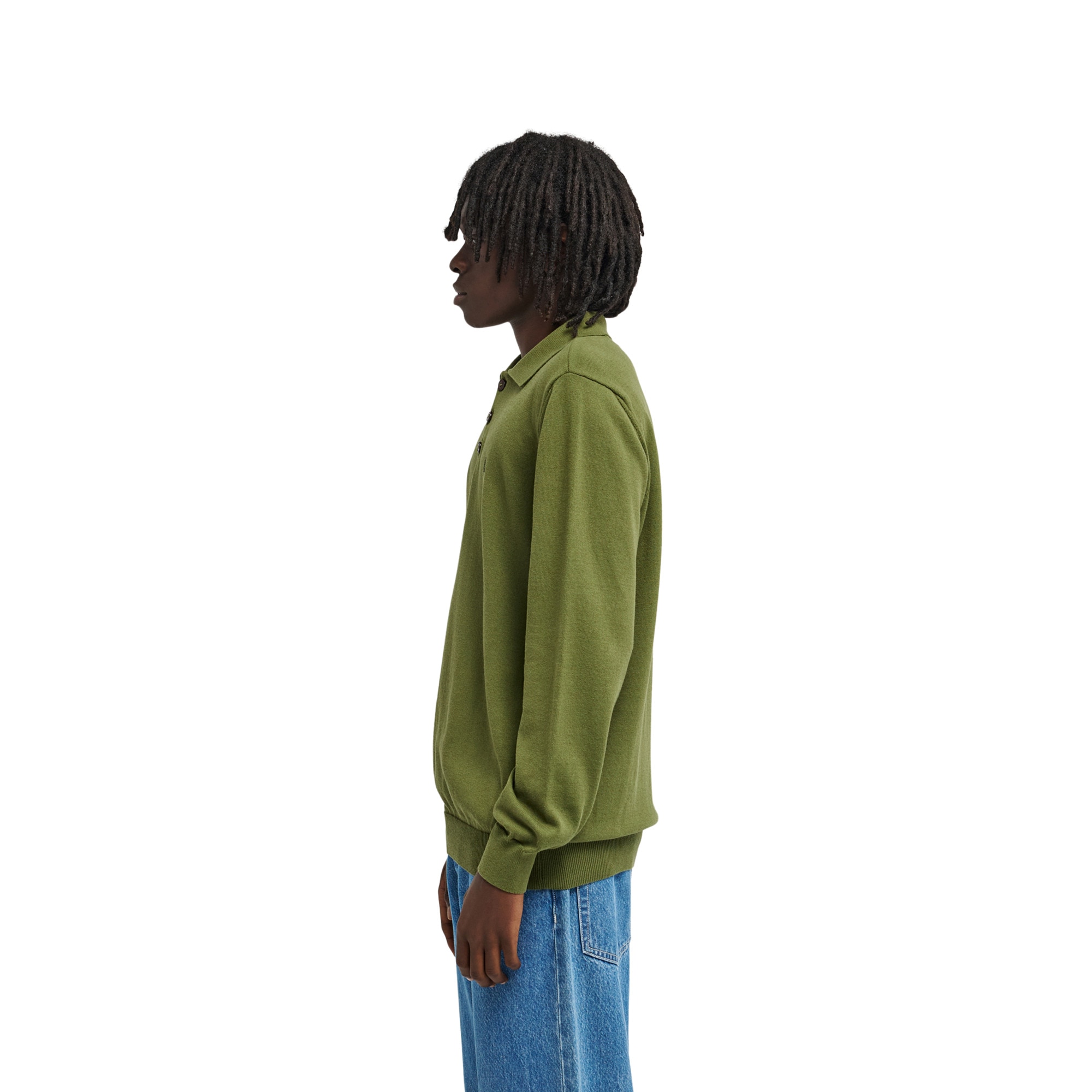 Polo de manga larga de hombre Icon Embroidery Element - Verde Verde-3