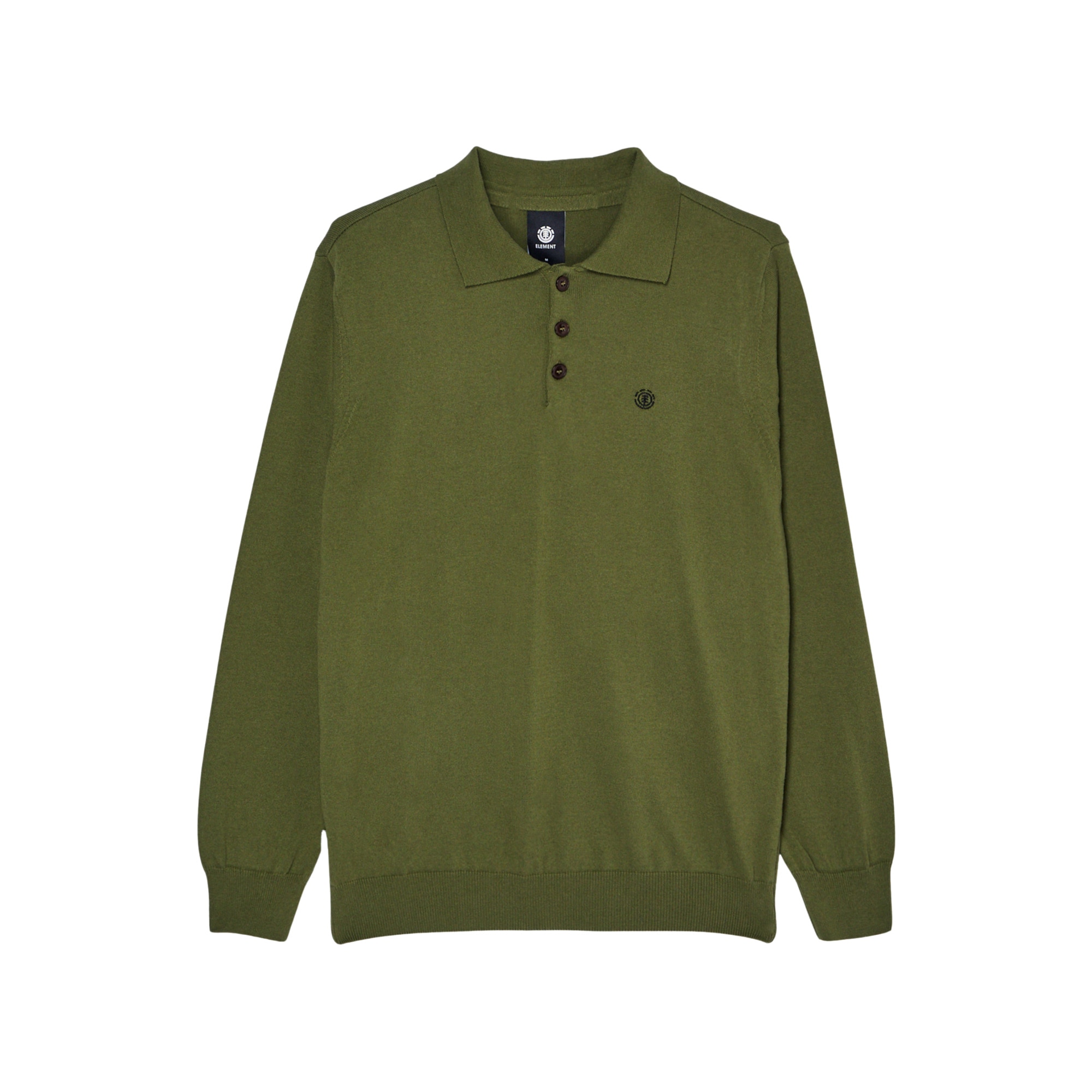 Polo de manga larga de hombre Icon Embroidery Element - Verde Verde-5
