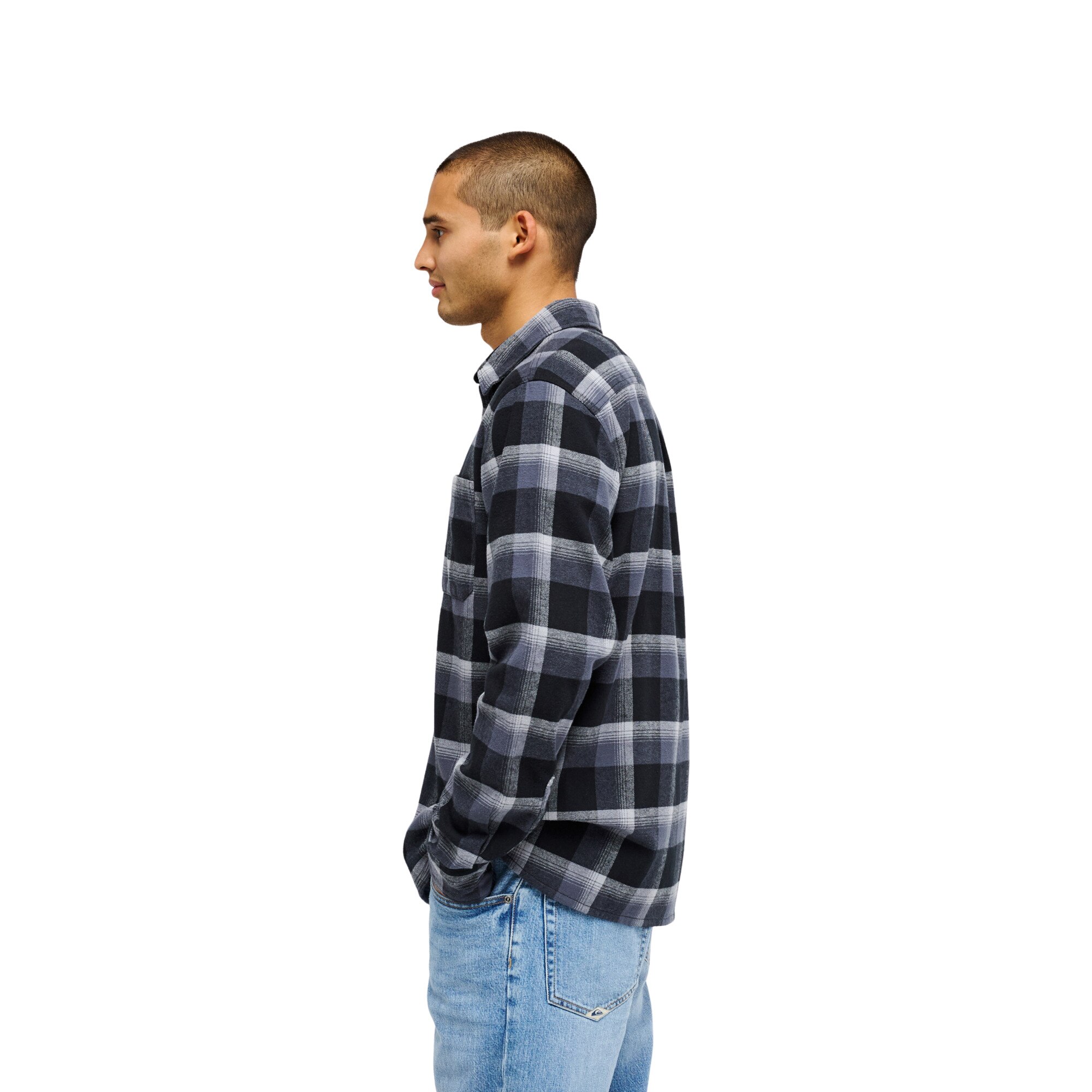 Camisa de hombre Motherfly Plaid Quiksilver - Negro Negro-3