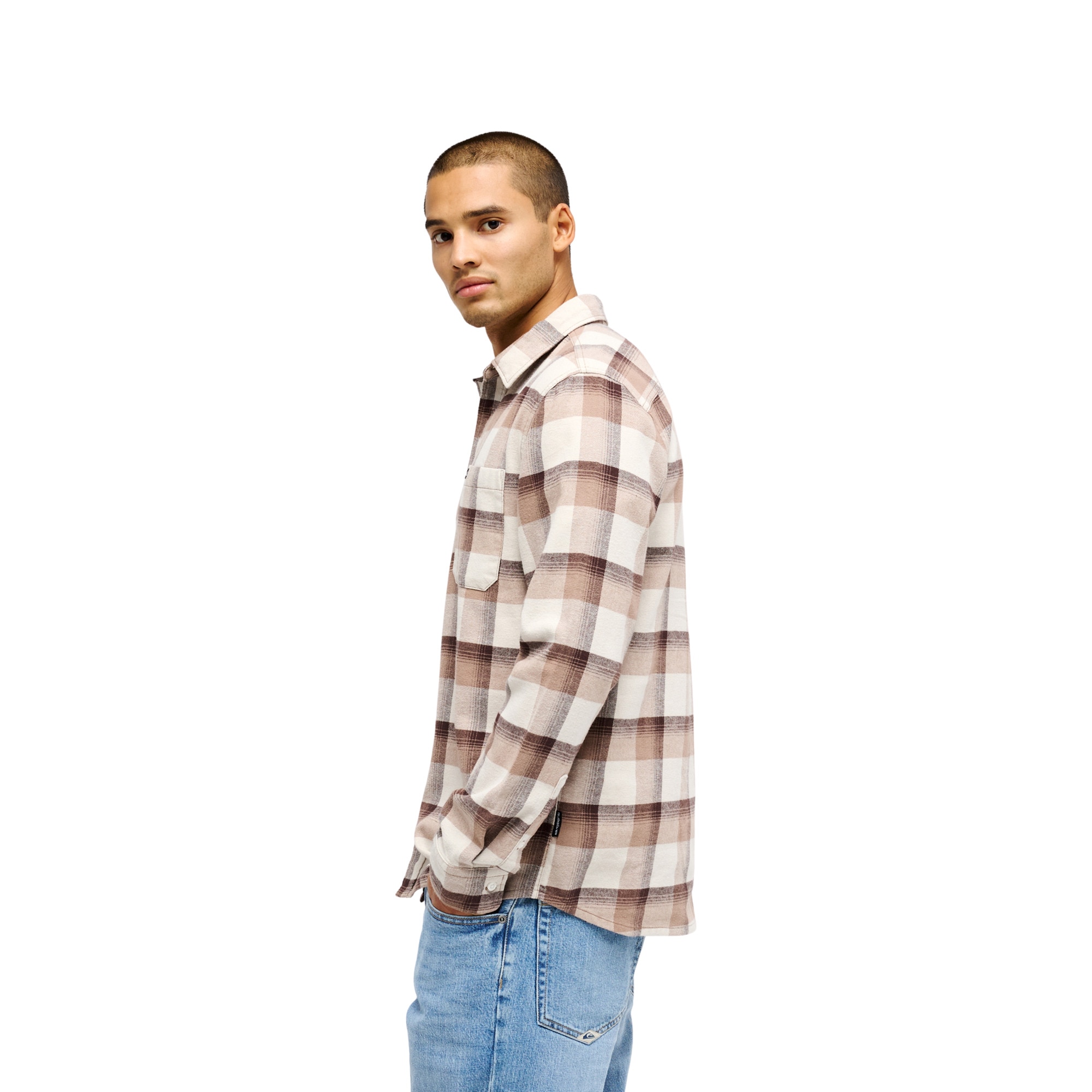 Camisa de hombre Motherfly Plaid Quiksilver - Marrón Marrón-3