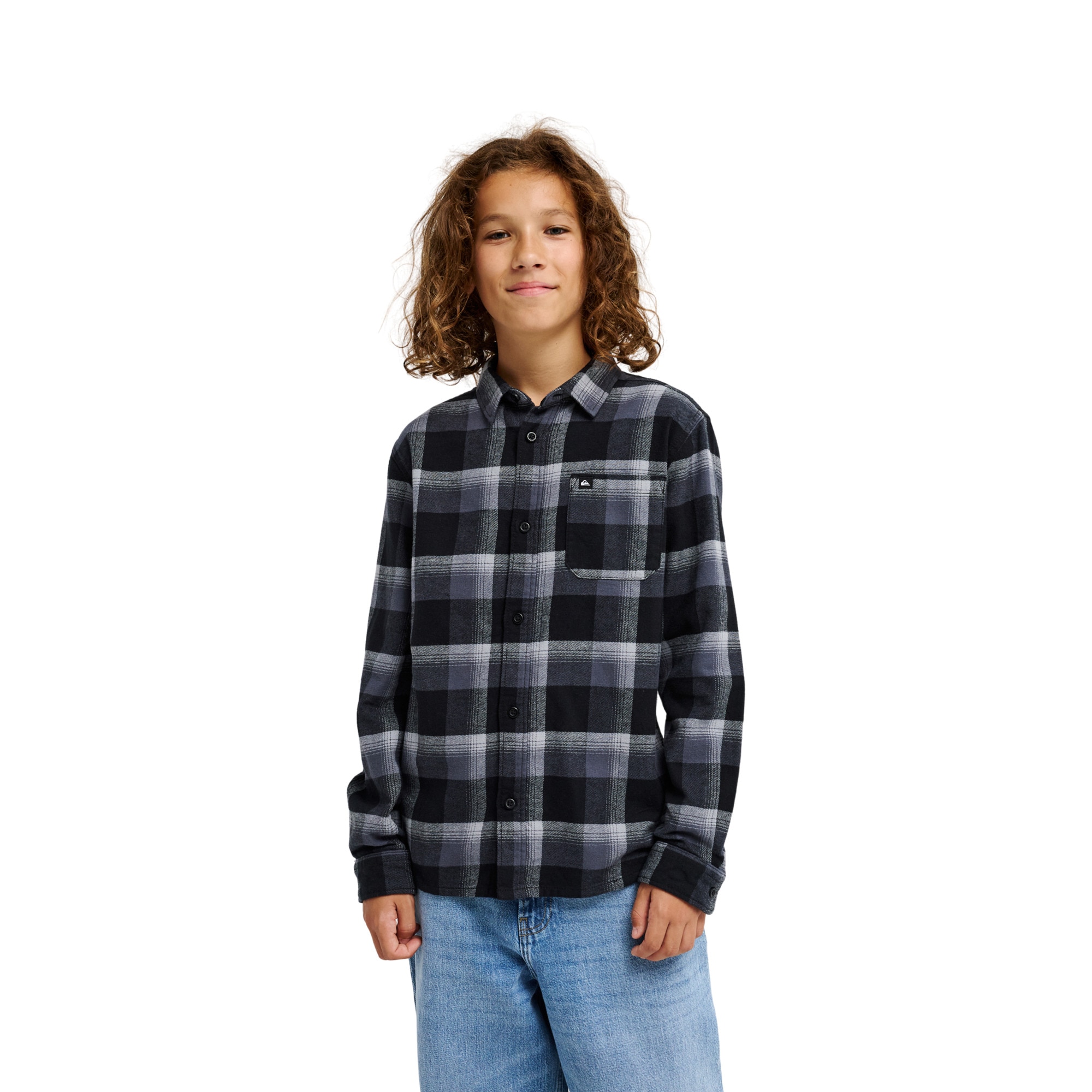 Camisa de niños Motherfly Plaid Quiksilver - Negro Negro-1