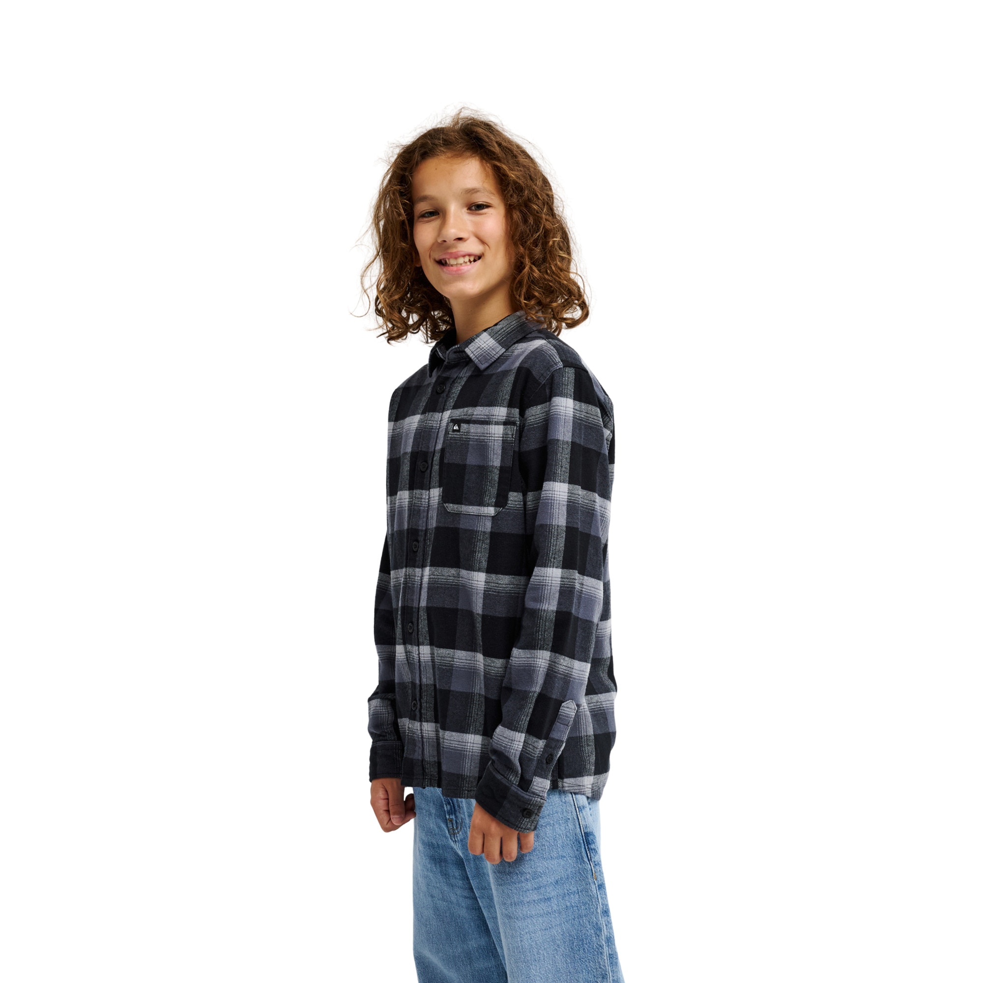 Camisa de niños Motherfly Plaid Quiksilver - Negro Negro-3