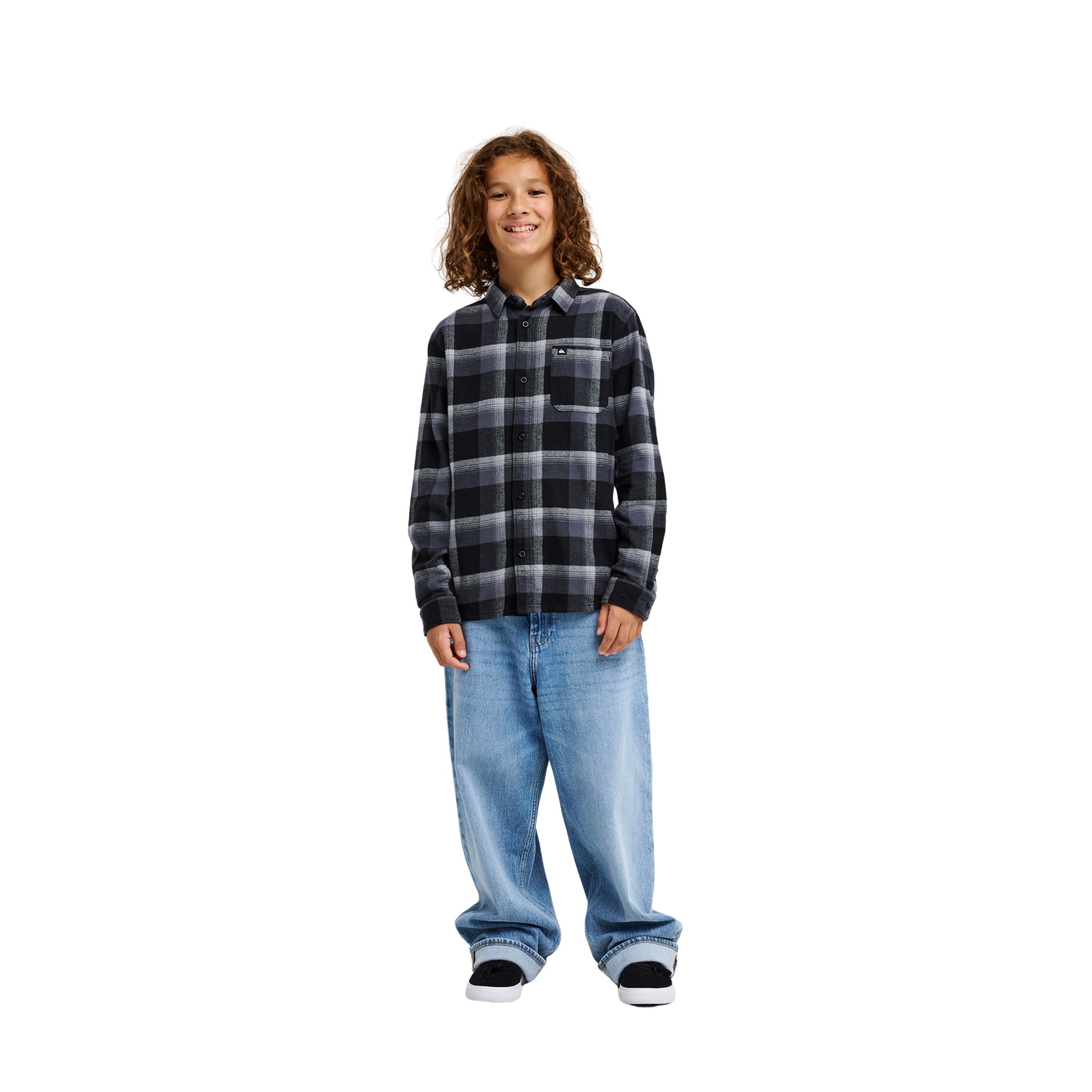 Camisa de niños Motherfly Plaid Quiksilver - Negro Negro-5