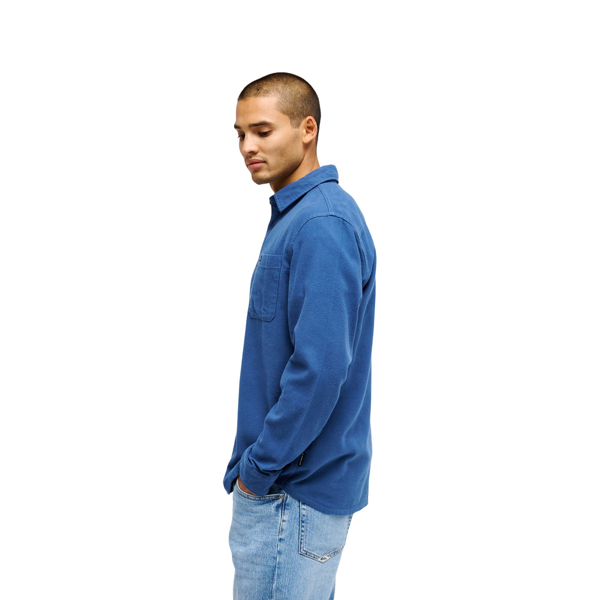 Camisa de hombre Motherfly Solid Quiksilver - Azul Azul-3