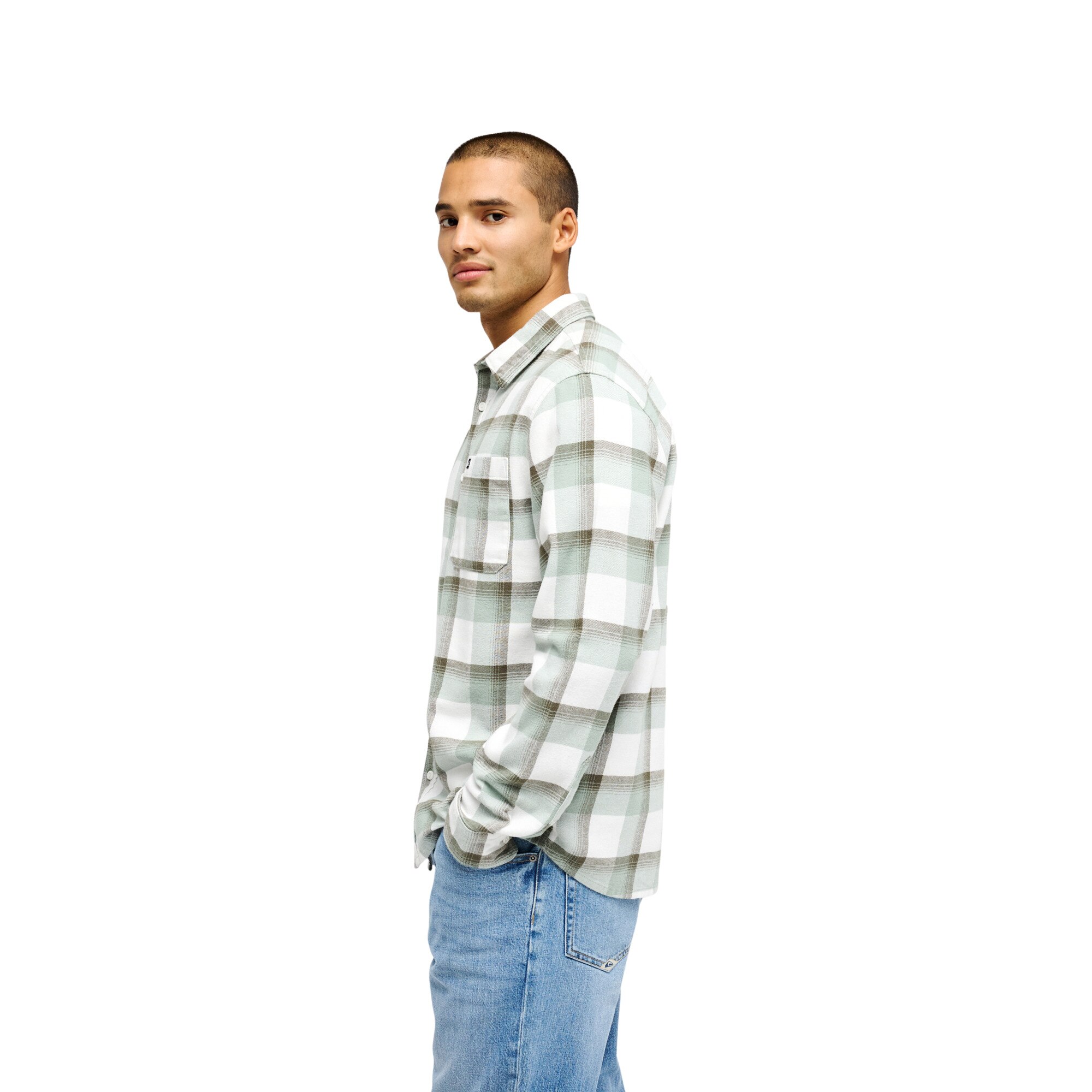 Camisa de hombre Motherfly Plaid Quiksilver - Verde Verde-3