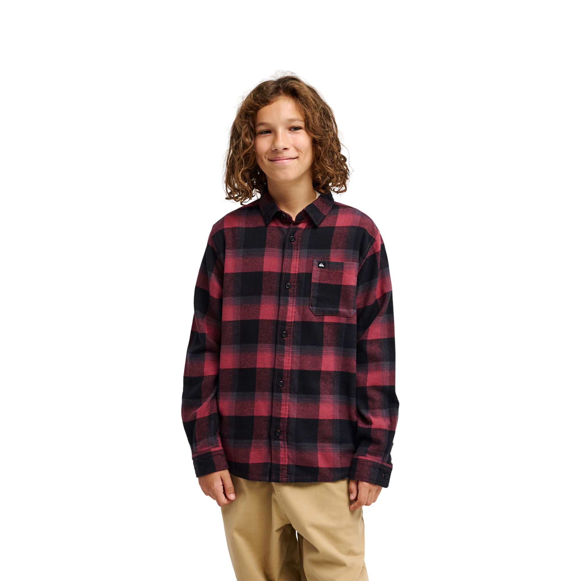 Camisa de niños Motherfly Plaid Quiksilver - Rojo cereza Rojo cereza-1
