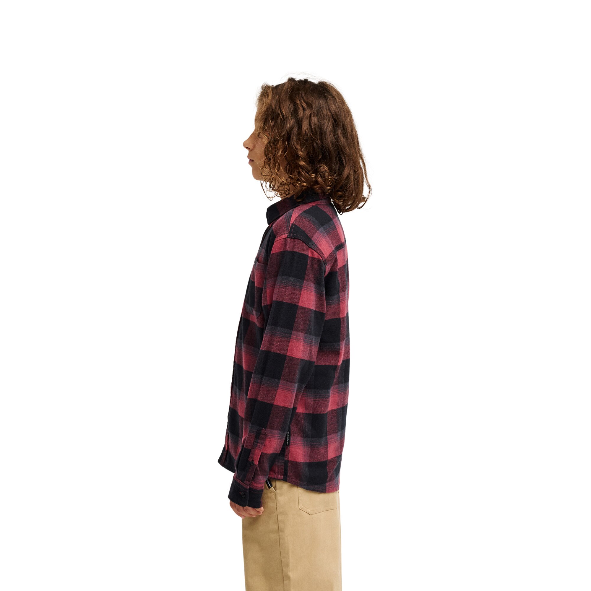 Camisa de niños Motherfly Plaid Quiksilver - Rojo cereza Rojo cereza-3