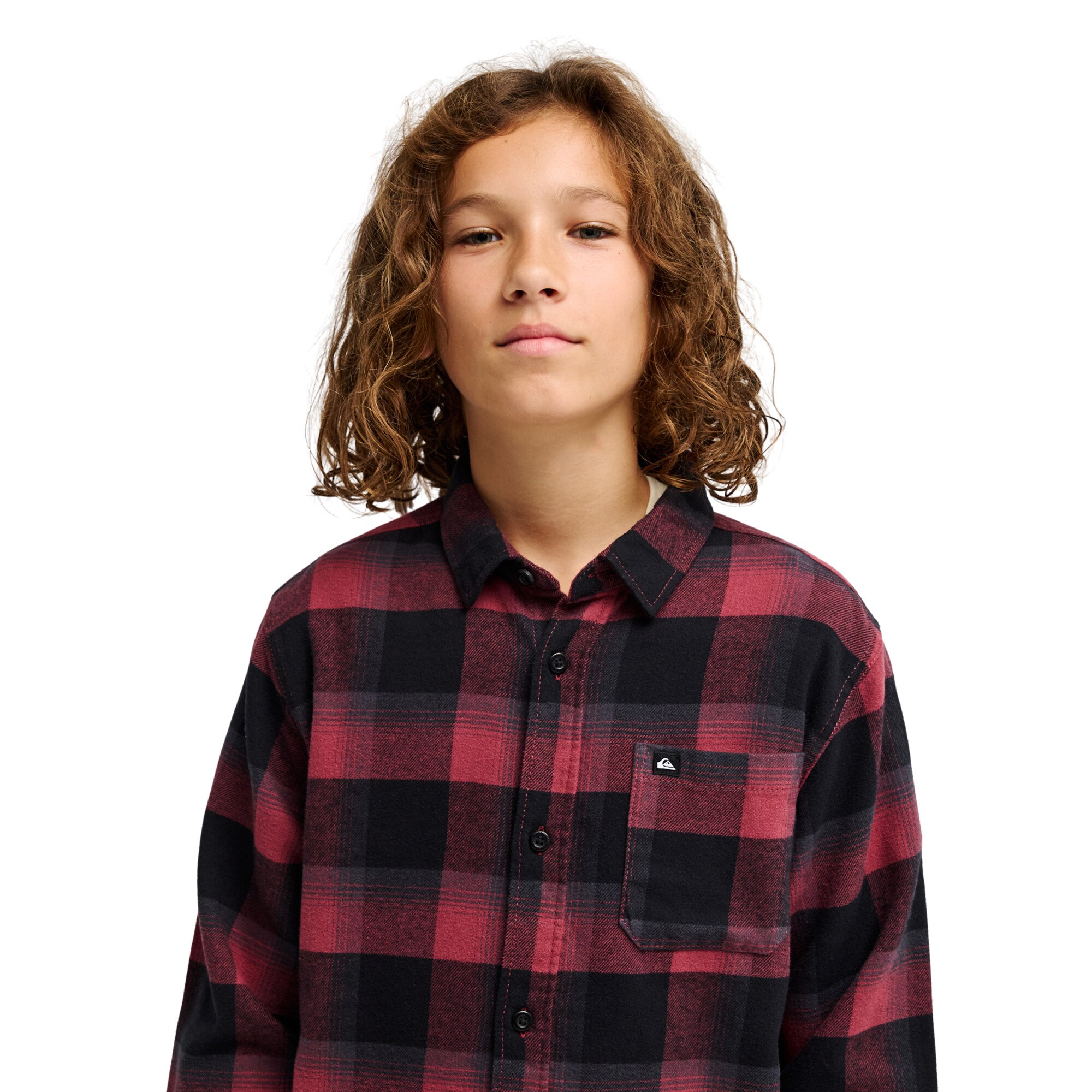 Camisa de niños Motherfly Plaid Quiksilver - Rojo cereza Rojo cereza-4