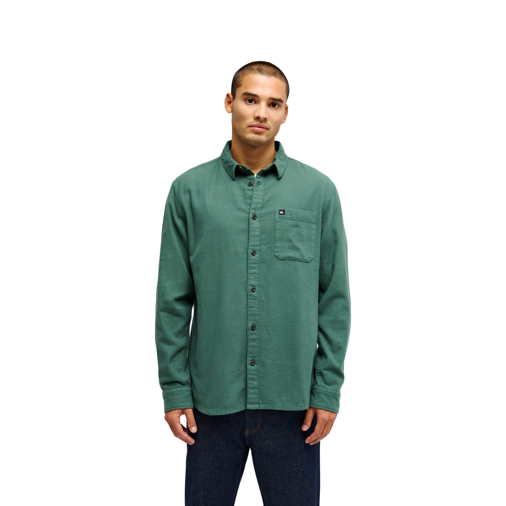 Camisa de hombre Motherfly Solid Quiksilver - Verde Verde-1