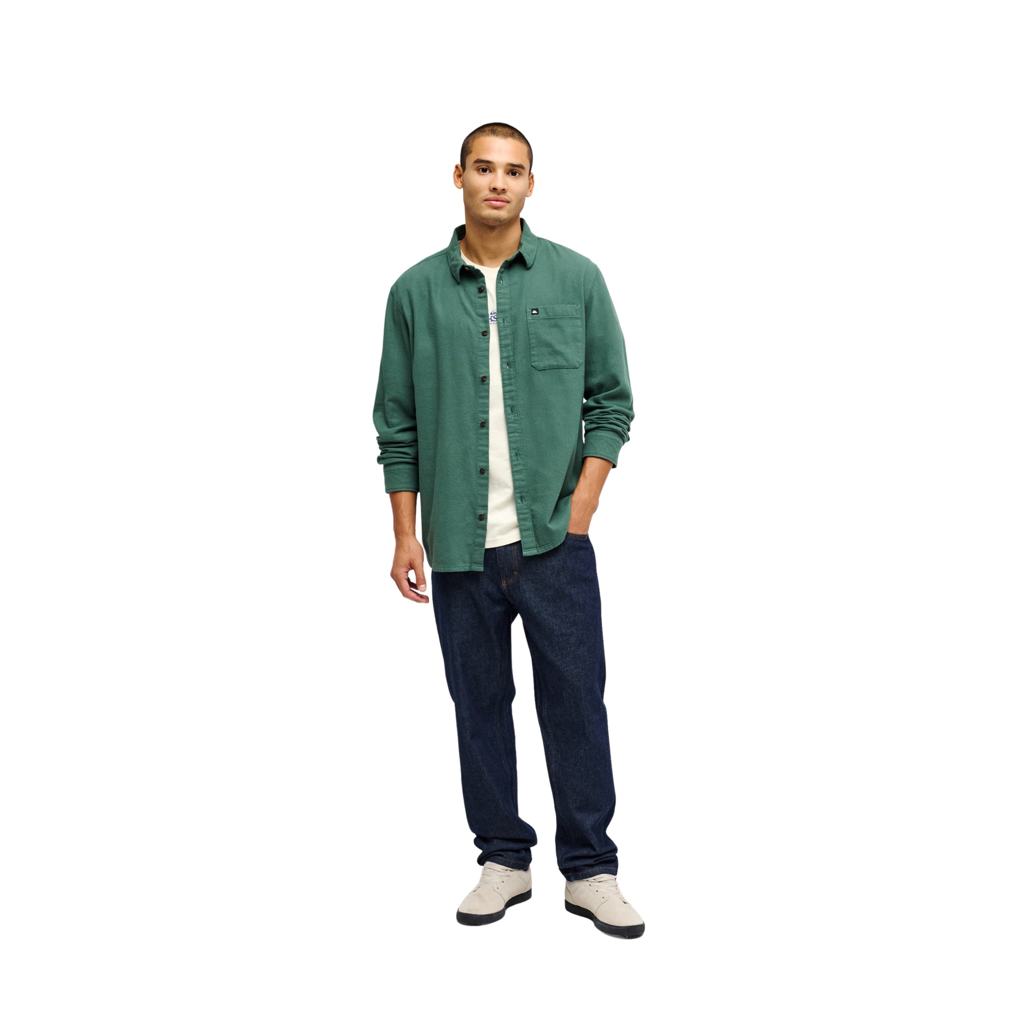 Camisa de hombre Motherfly Solid Quiksilver - Verde Verde-5