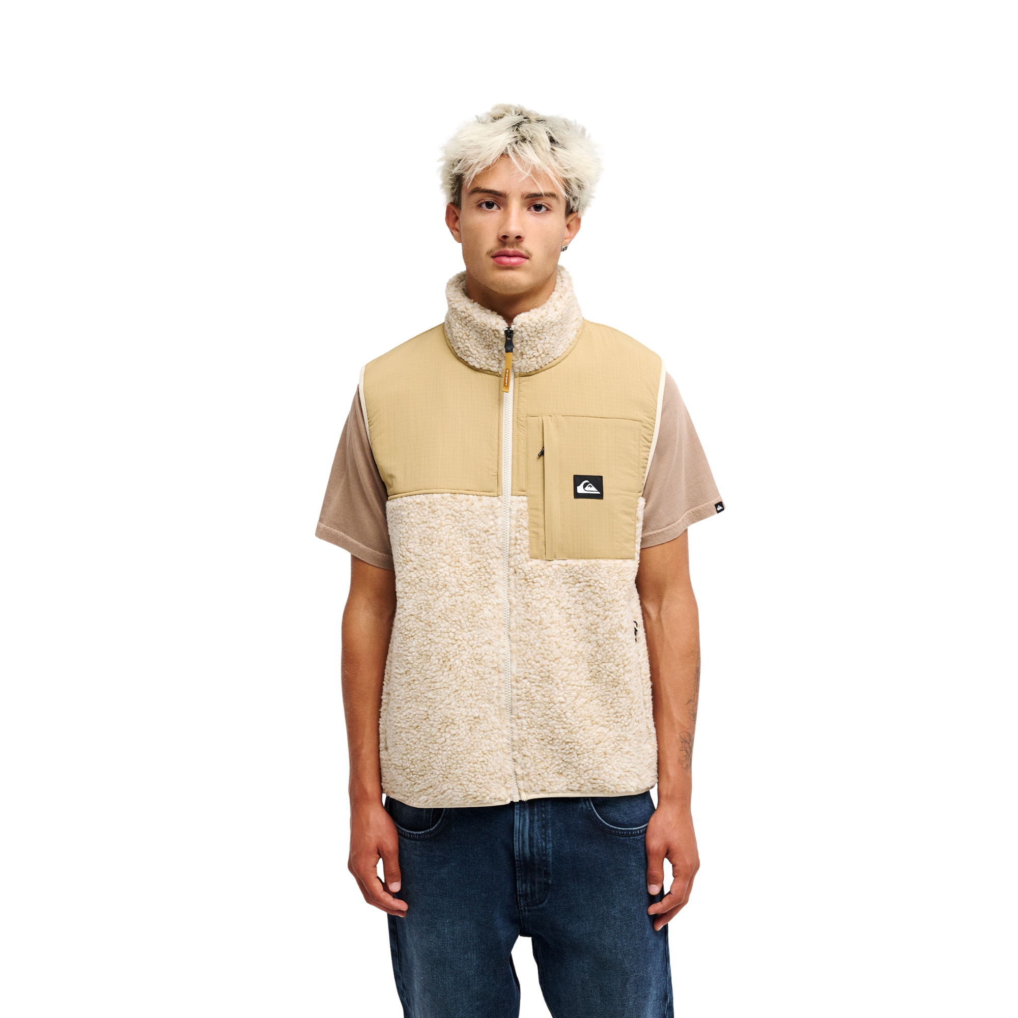 Chaleco polar con cremallera de hombre Shallow Water Quiksilver - Marrón Marrón-1